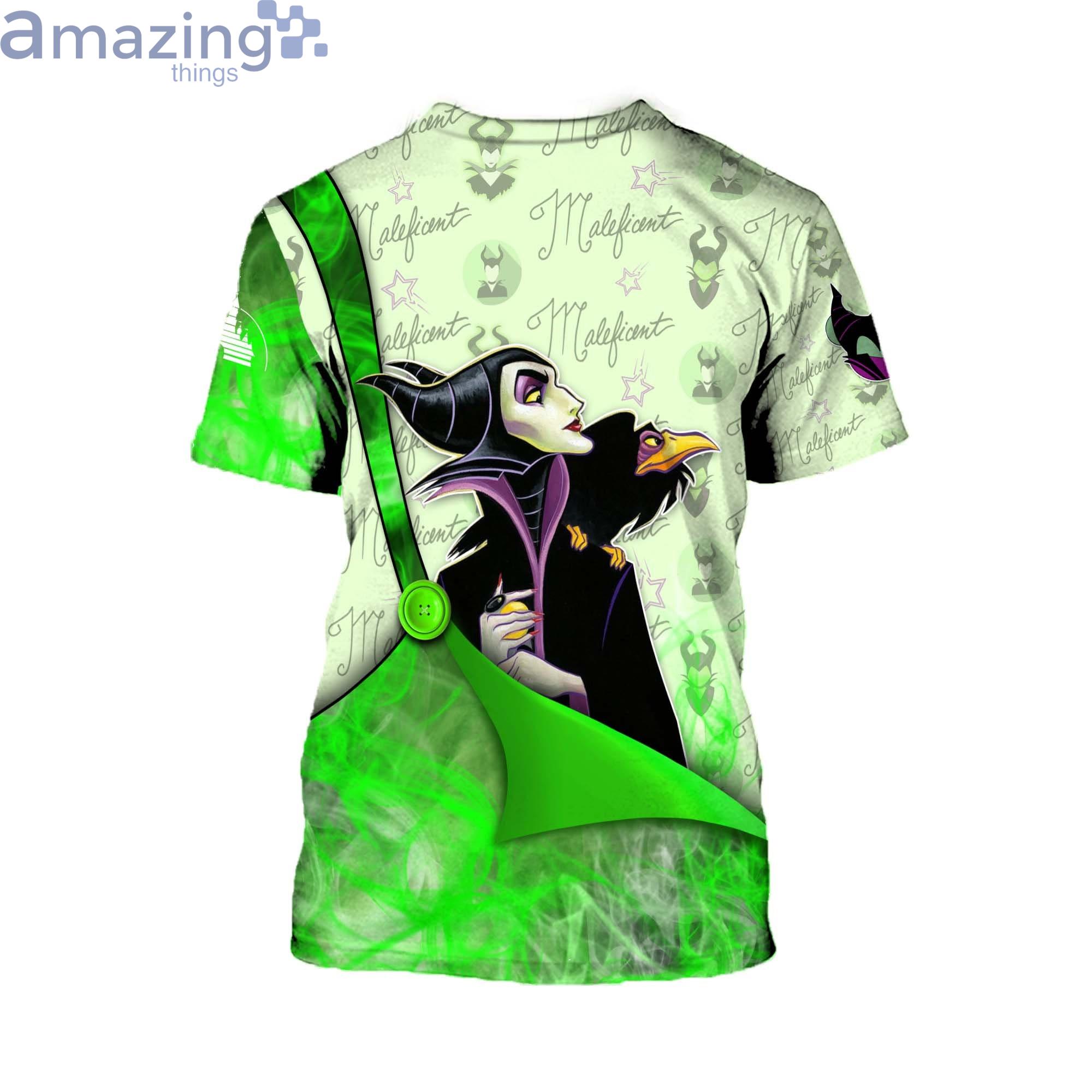 Maleficent & Diablo Green Button Overalls Patterns Disney Cartoon 3D T Shirt image Maleficent & Diablo Green Button Overalls Patterns Disney Cartoon 3D T-Shirt Product Photo 3