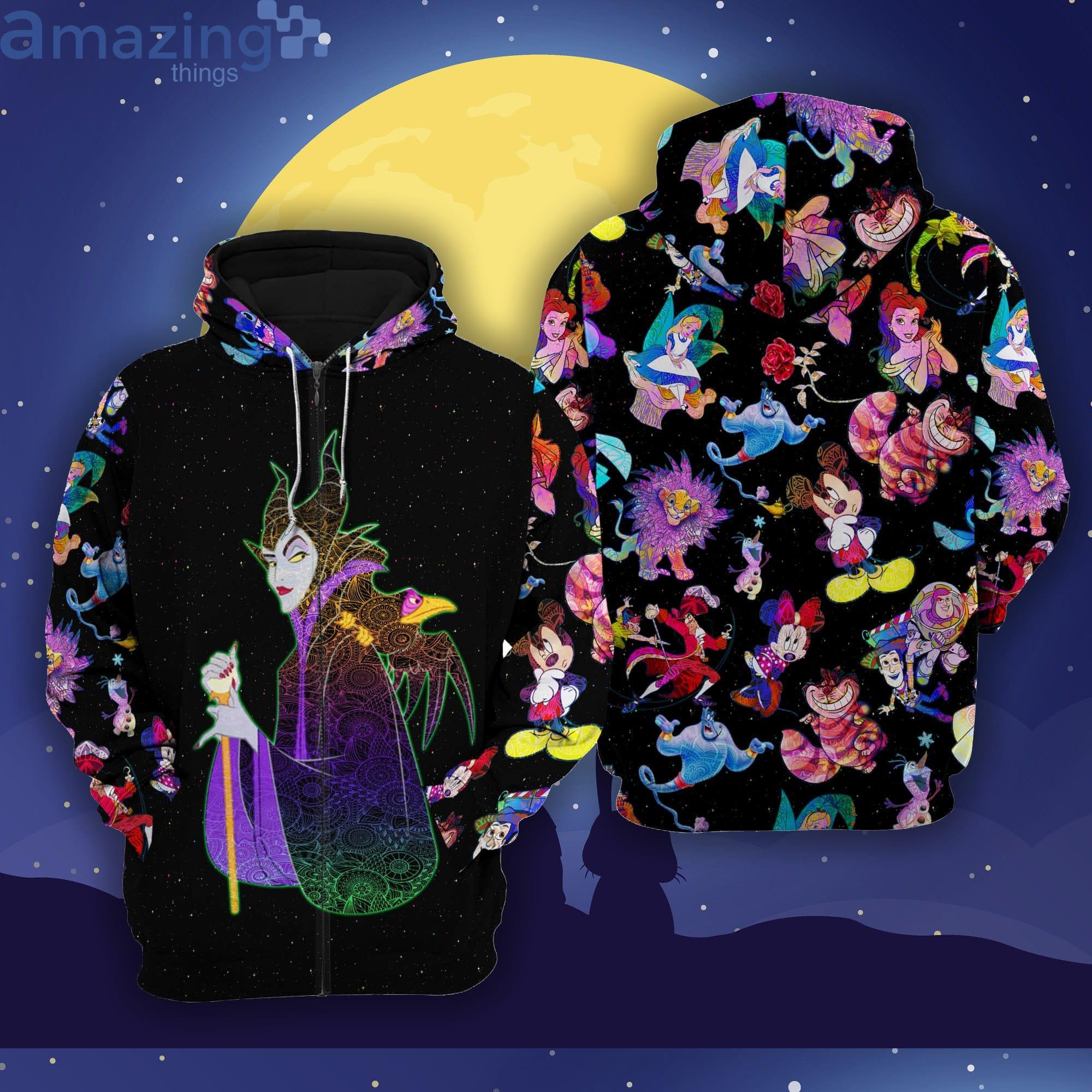 Maleficent Galaxy Night Sky Patterns Disney Cartoon 3D Hoodie Zip Hoodie Product Photo 1