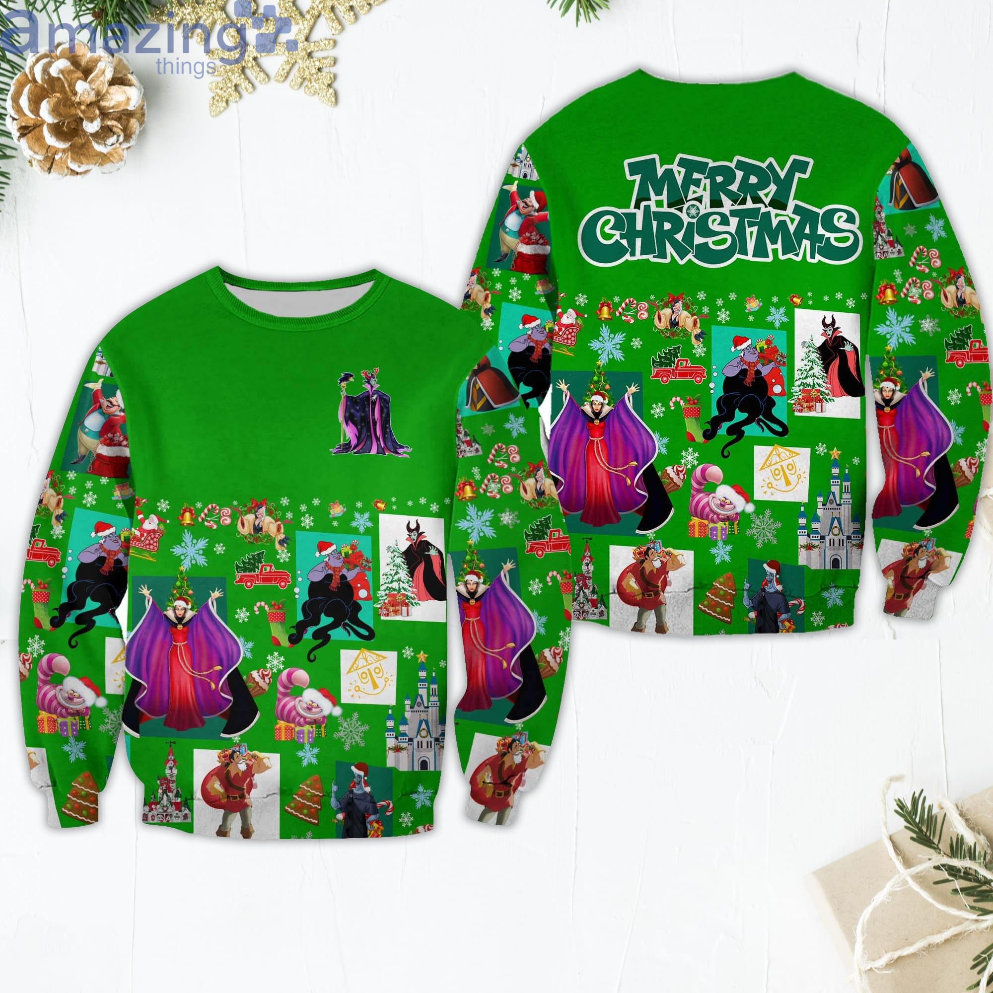 Maleficent Pattern Xmas Blue 2022 Christmas Disney Cartoon Sweater image Maleficent Pattern Xmas Blue 2022 Christmas Disney Cartoon Sweater Product Photo 2