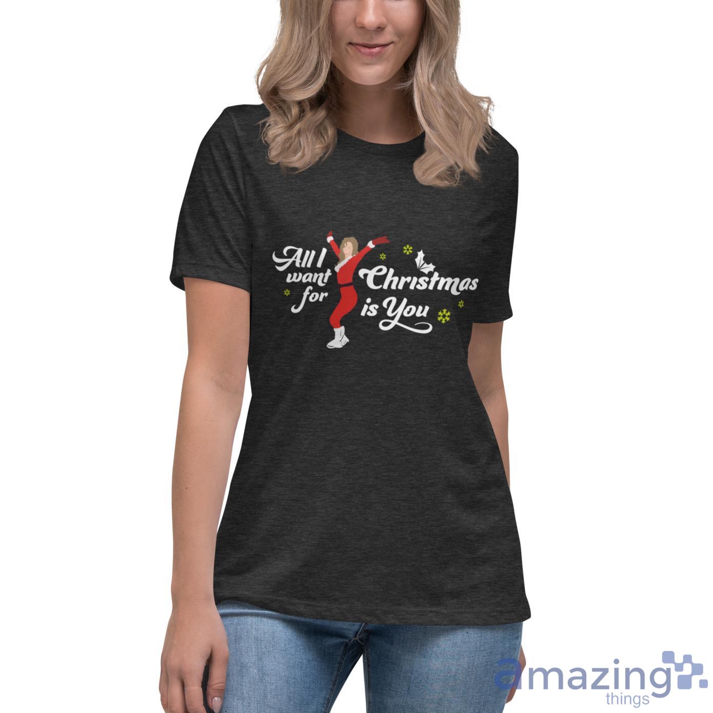 Mariah Carey All I Want For Christmas Is You Unisex Sweatshirt Shirt image Mariah Carey All I Want For Christmas Is You Unisex Sweatshirt Shirt - Womens Relaxed Short Sleeve Jersey Tee-1