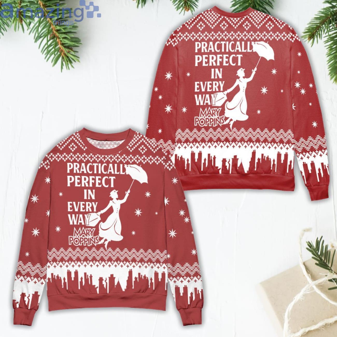 Mary Poppins Practically Perfect In Every Way Ugly Christmas Sweater Product Photo 1