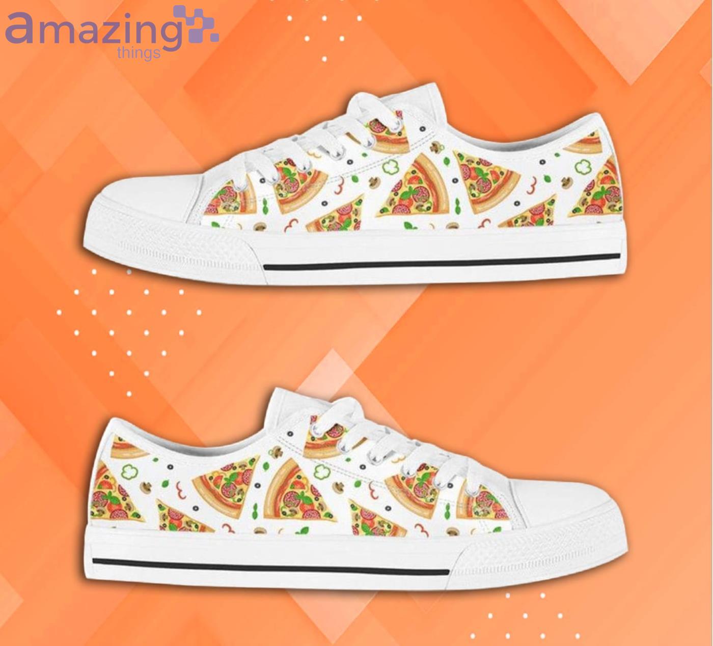 Mens Low Top Pizza Pattern Low Top Shoes image Mens Low Top Pizza Pattern Low Top Shoes Product Photo 2