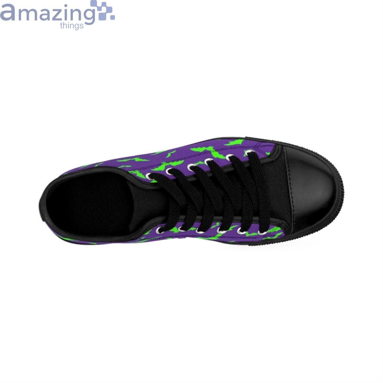 Men’s Neon Green Flying Bats In Purple Sneakers image Men’s Neon Green Flying Bats In Purple Sneakers Product Photo 2