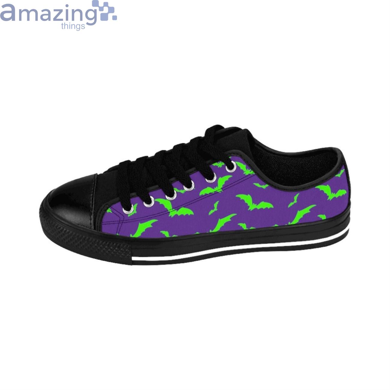 Men’s Neon Green Flying Bats In Purple Sneakers image Men’s Neon Green Flying Bats In Purple Sneakers Product Photo 3