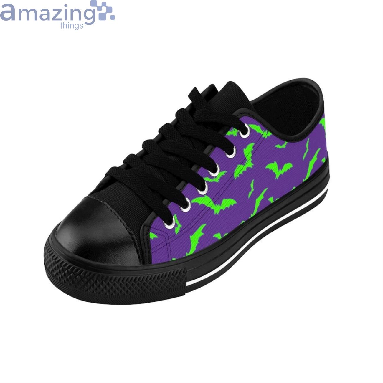 Men’s Neon Green Flying Bats In Purple Sneakers image Men’s Neon Green Flying Bats In Purple Sneakers Product Photo 5