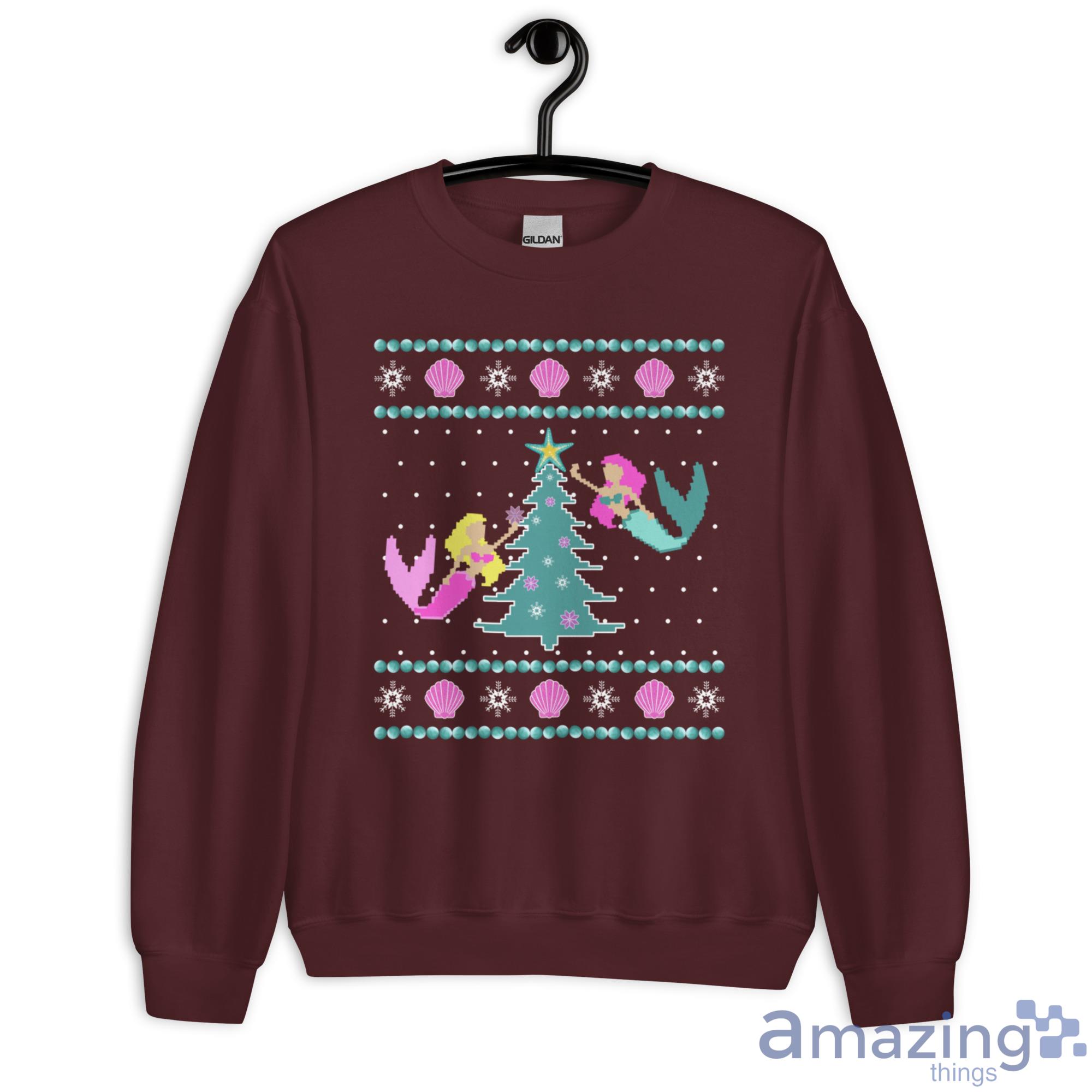 Mermaid Tree Christmas Sweatshirt - G180 Unisex Heavy Blend Crewneck Sweatshirt-2