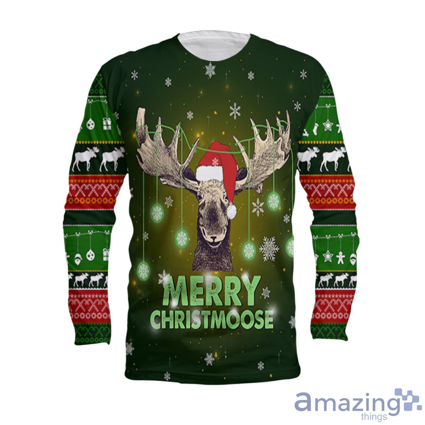 Merry Christmoose Christmas Pattern All Over Print 3D Sweater Hoodie image Merry Christmoose Christmas Pattern All Over Print 3D Sweater Hoodie Product Photo 3