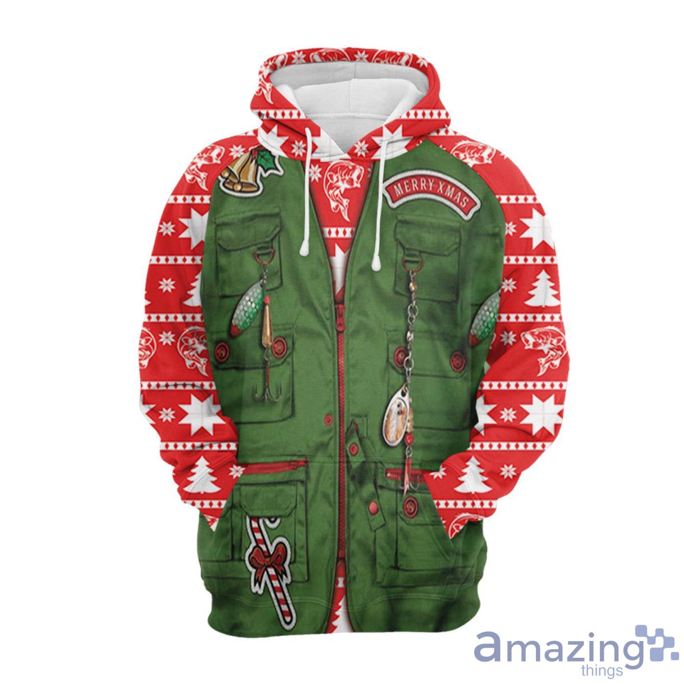 Merry Fishmas Christmas Pattern All Over Print 3D Sweater Hoodie Product Photo 1