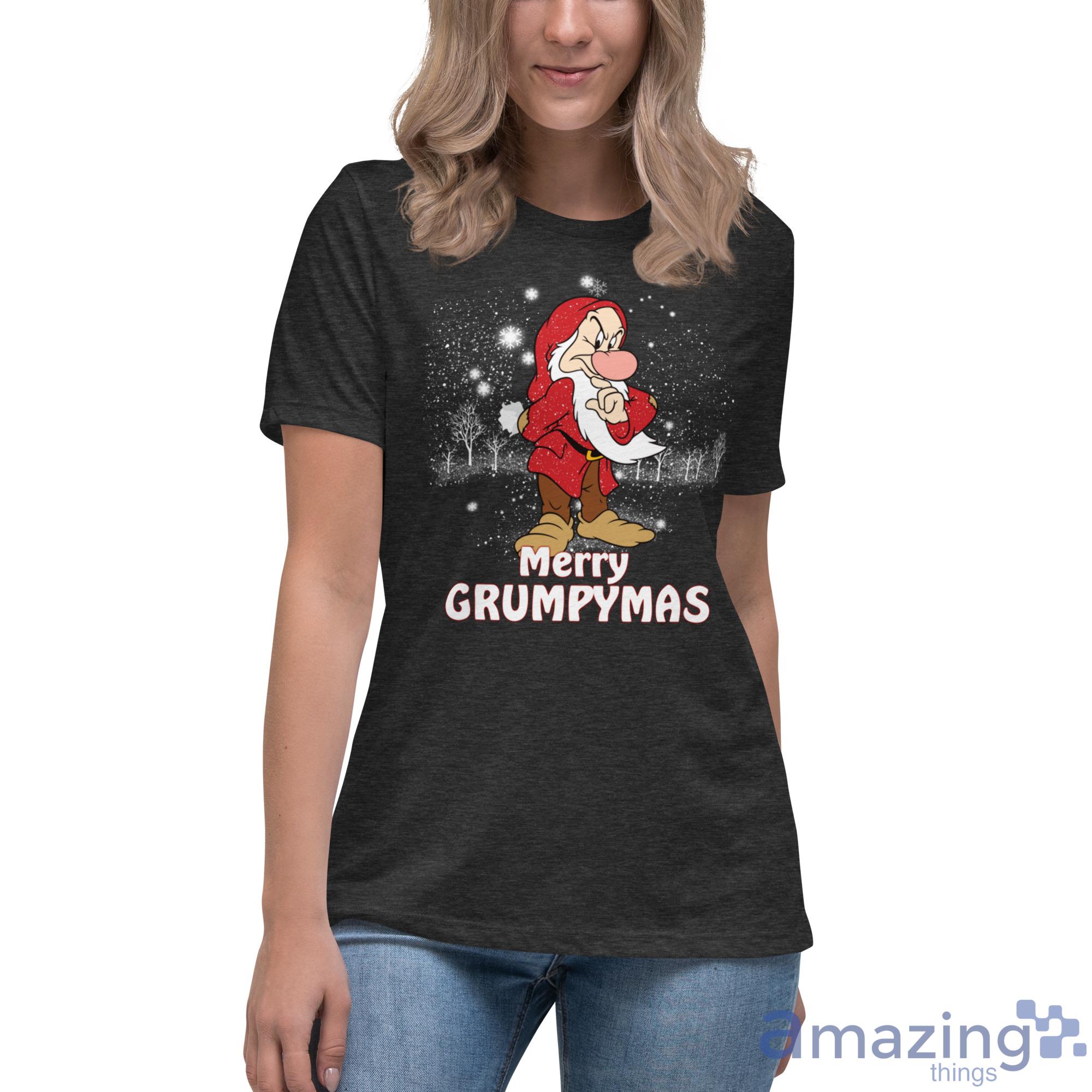 Merry Grumpymas Ugly Grumpy Man Christmas Sweatshirt image Merry Grumpymas Ugly Grumpy Man Christmas Sweatshirt - Womens Relaxed Short Sleeve Jersey Tee