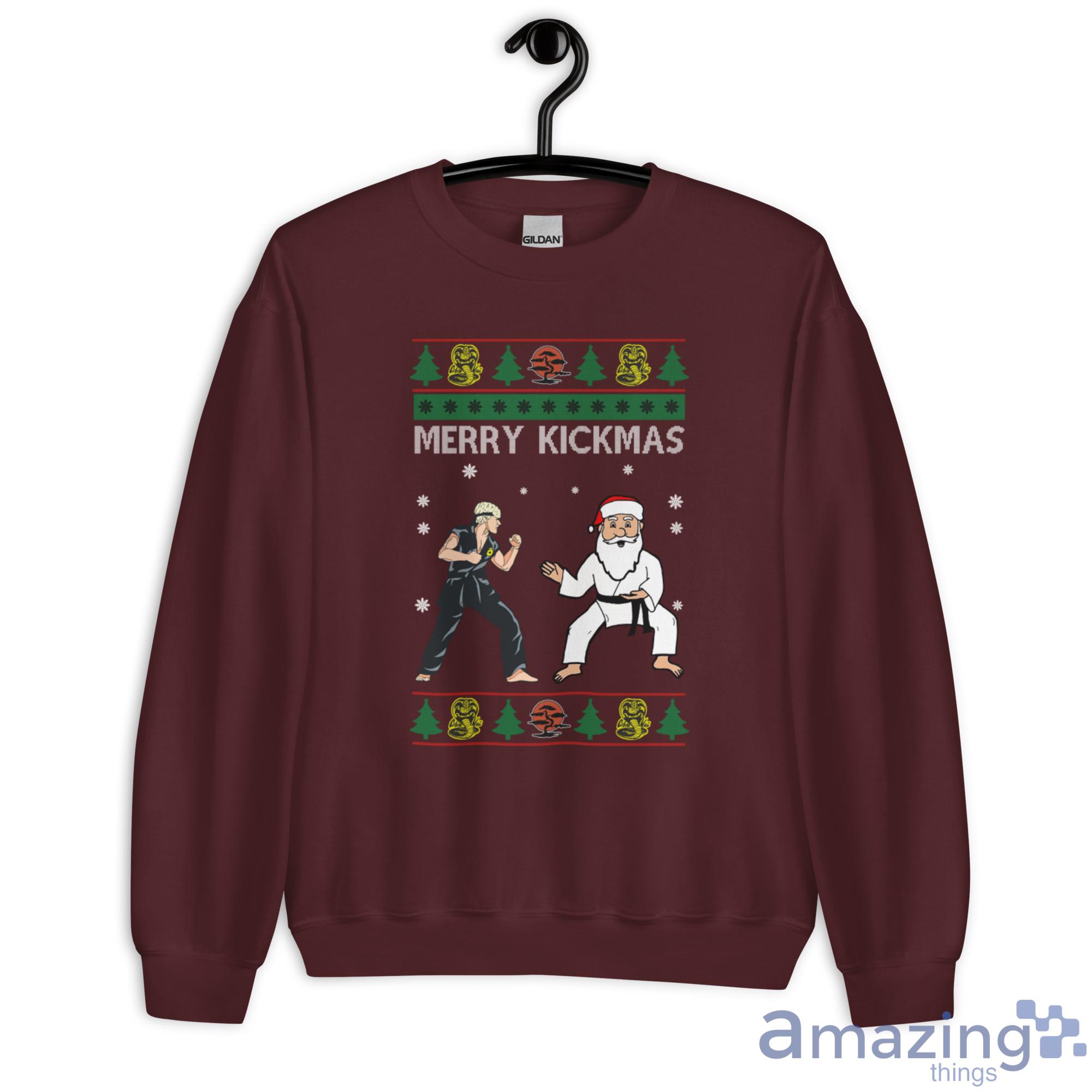 Merry Kickmas Karate Santa Ugly Christmas Sweatshirt - G180 Unisex Heavy Blend Crewneck Sweatshirt-2