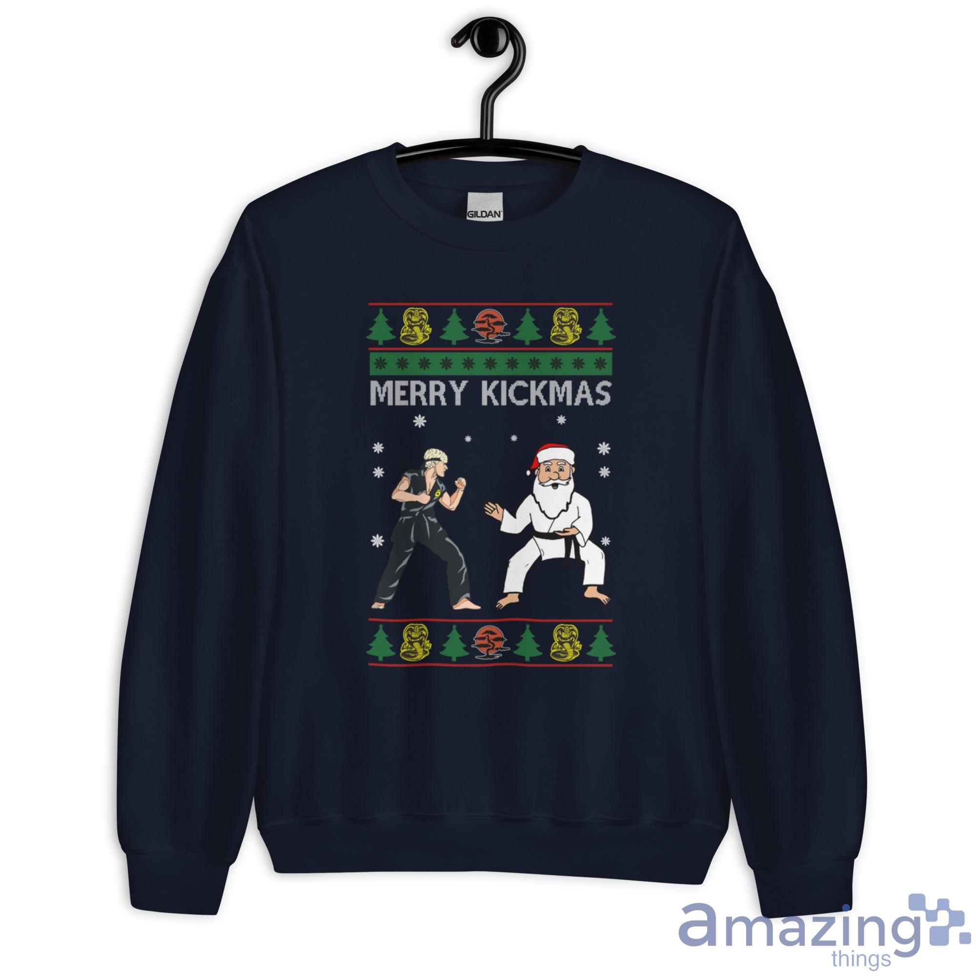 Merry Kickmas Karate Santa Ugly Christmas Sweatshirt - G180 Unisex Heavy Blend Crewneck Sweatshirt-1