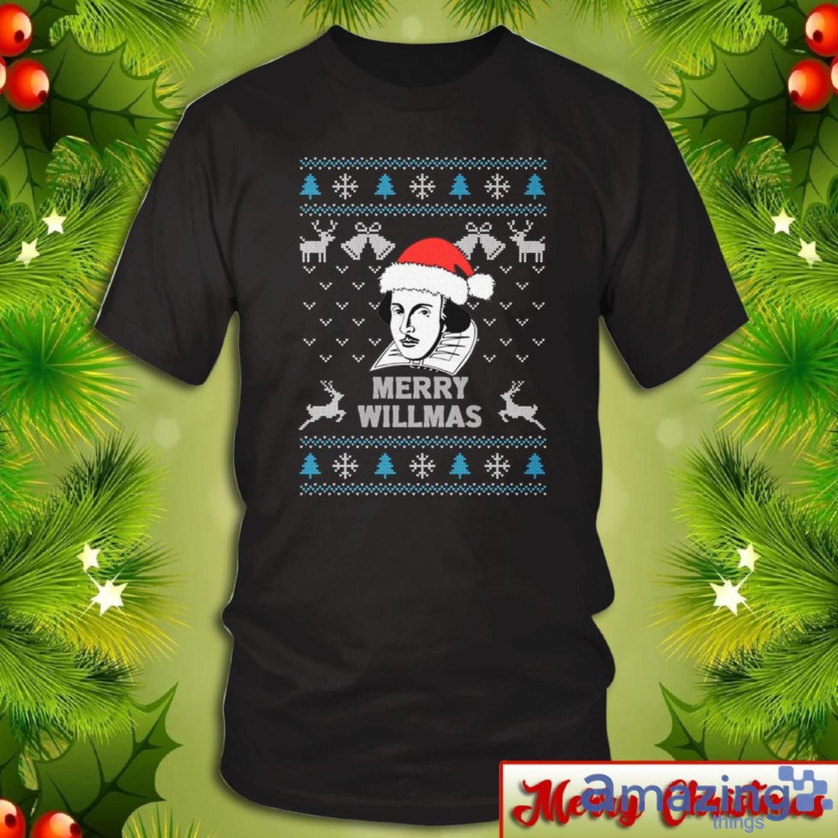 Merry Willmas William Shakespeare Ugly Christmas Sweater 2D Tshirt Hoodie Sweatshirt image Merry Willmas William Shakespeare Ugly Christmas Sweater 2D Tshirt Hoodie Sweatshirt Product Photo 2