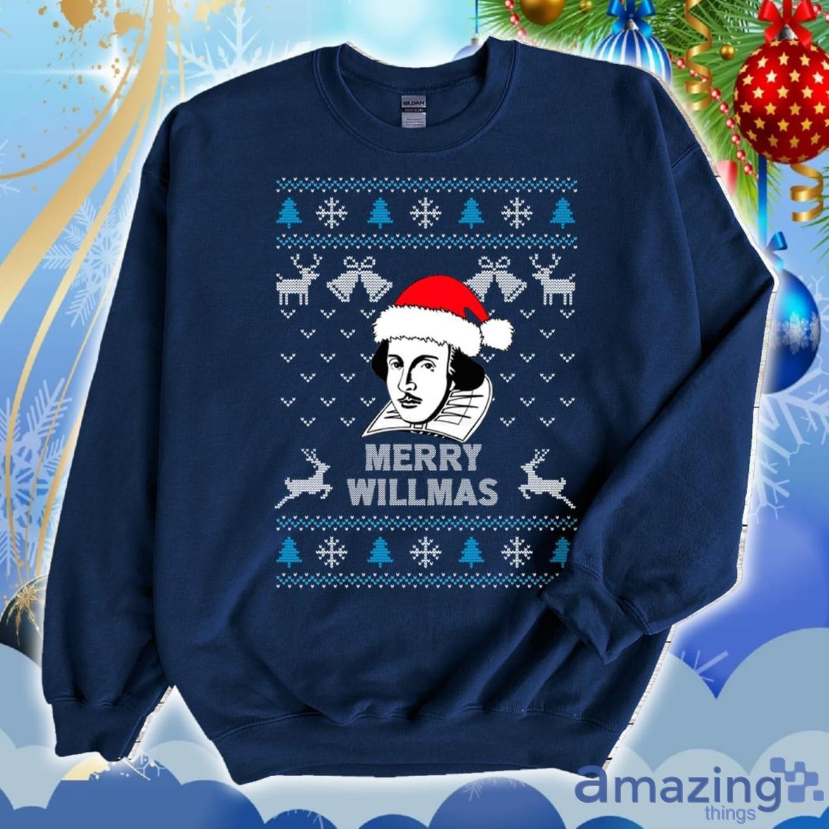 Merry Willmas William Shakespeare Ugly Christmas Sweater 2D Tshirt Hoodie Sweatshirt image Merry Willmas William Shakespeare Ugly Christmas Sweater 2D Tshirt Hoodie Sweatshirt Product Photo 3
