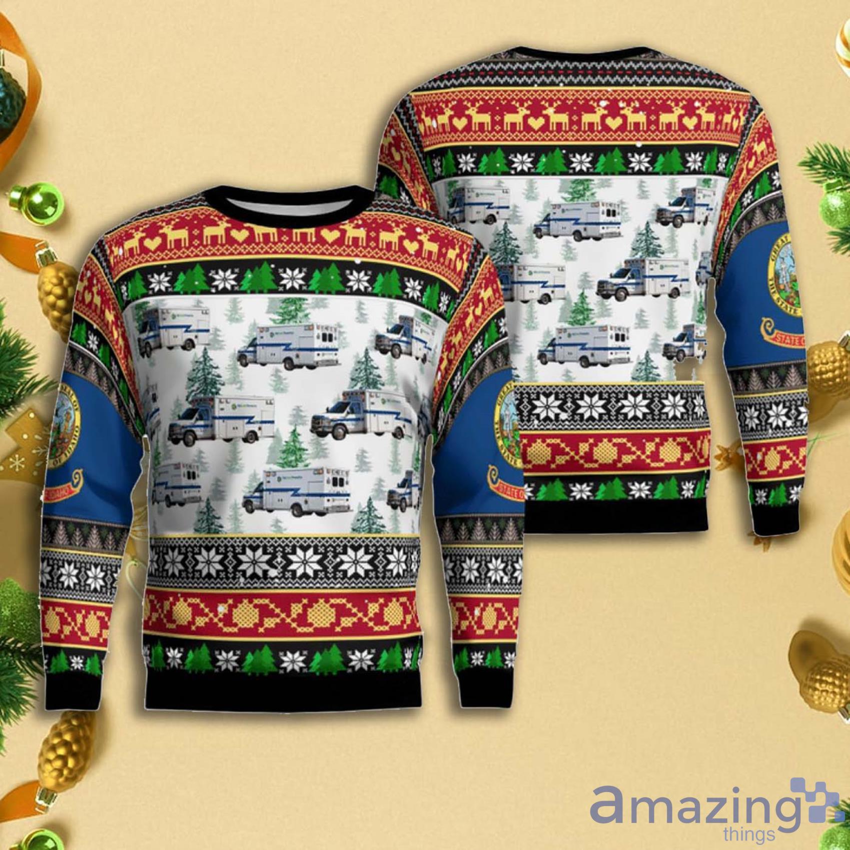 Merry Xmas Boise Idaho Ada County Ems Ugly Christmas Sweater Product Photo 1