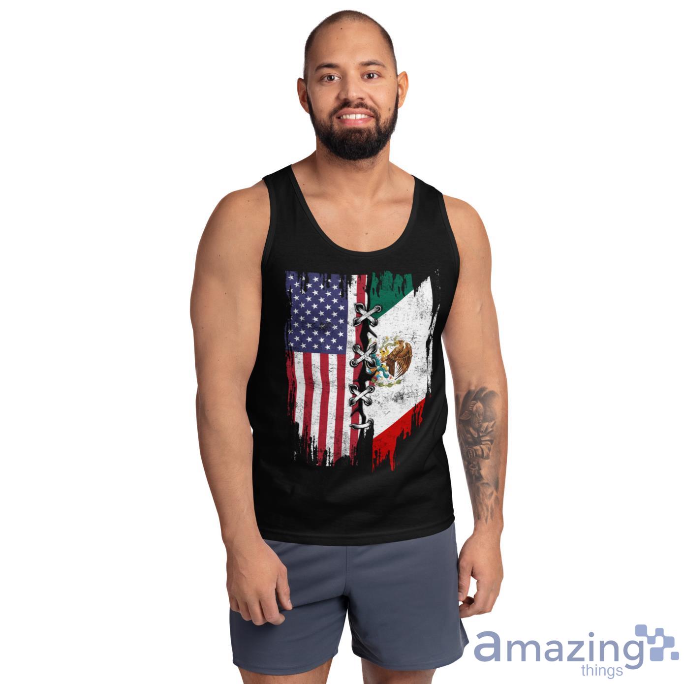 Mexican And American Flag Shirt image Mexican And American Flag Shirt - Ultra Cotton Tank Top