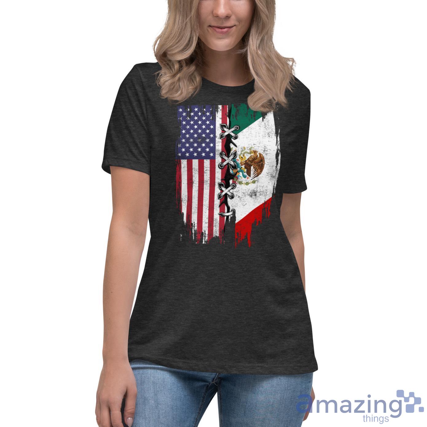 Mexican And American Flag Shirt