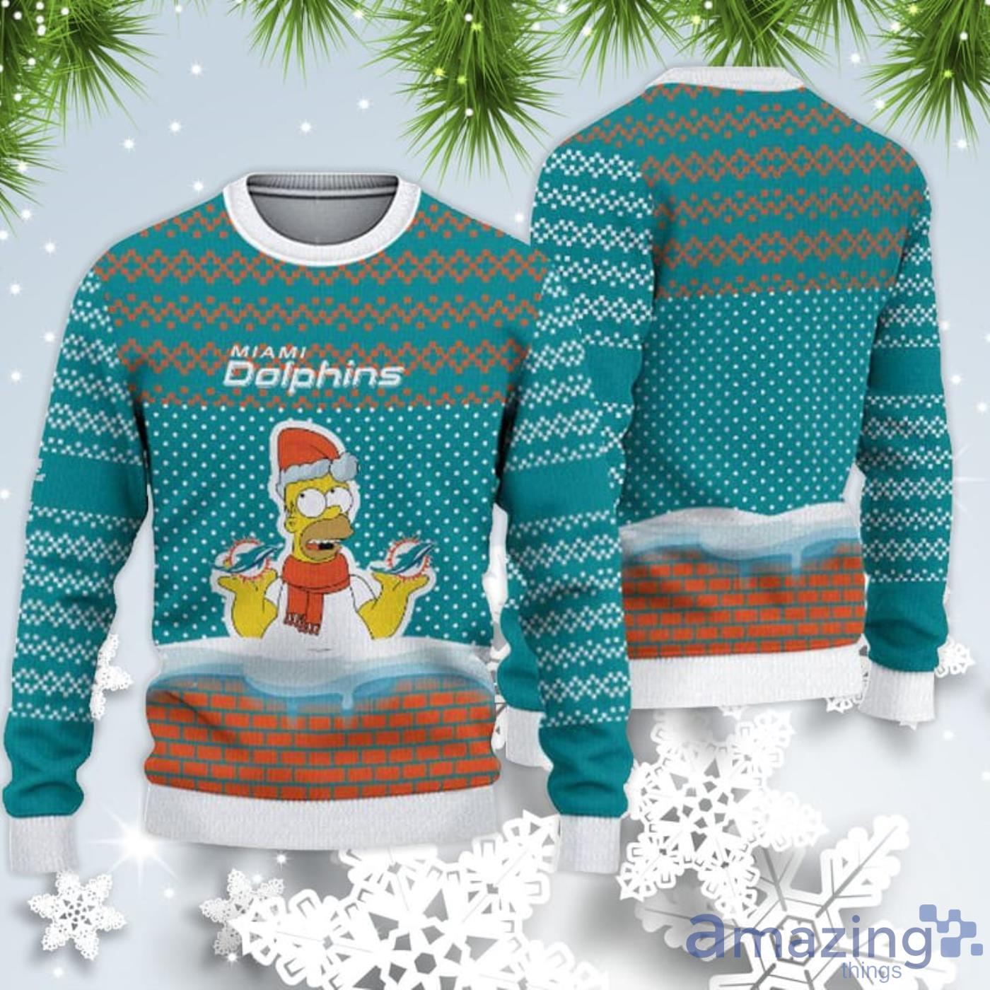 Miami Dolphins Christmas Simpson Sweater For Fans Product Photo 1