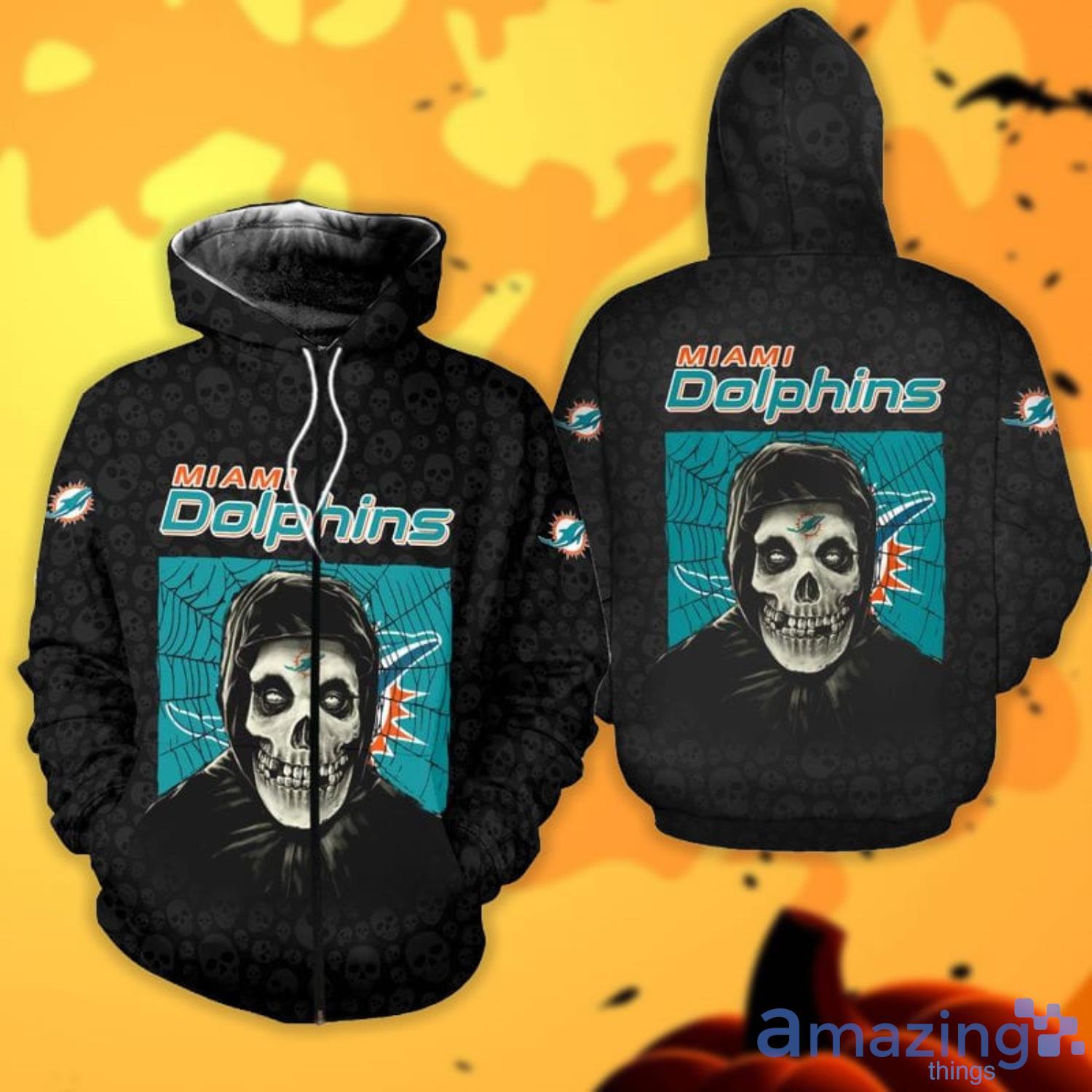 Miami Dolphins T shirt 3D Halloween Horror For Men And Women