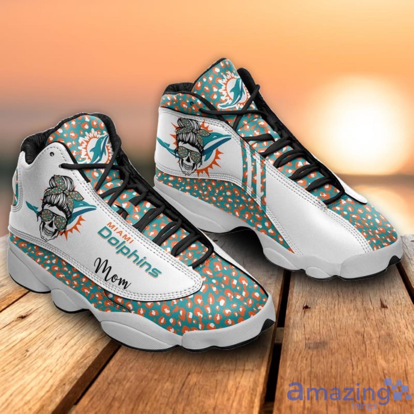 Miami Dolphins Mom Leopard Pattern Air Jordan 13 Shoes For Fans image Miami Dolphins Mom Leopard Pattern Air Jordan 13 Shoes For Fans Product Photo 4