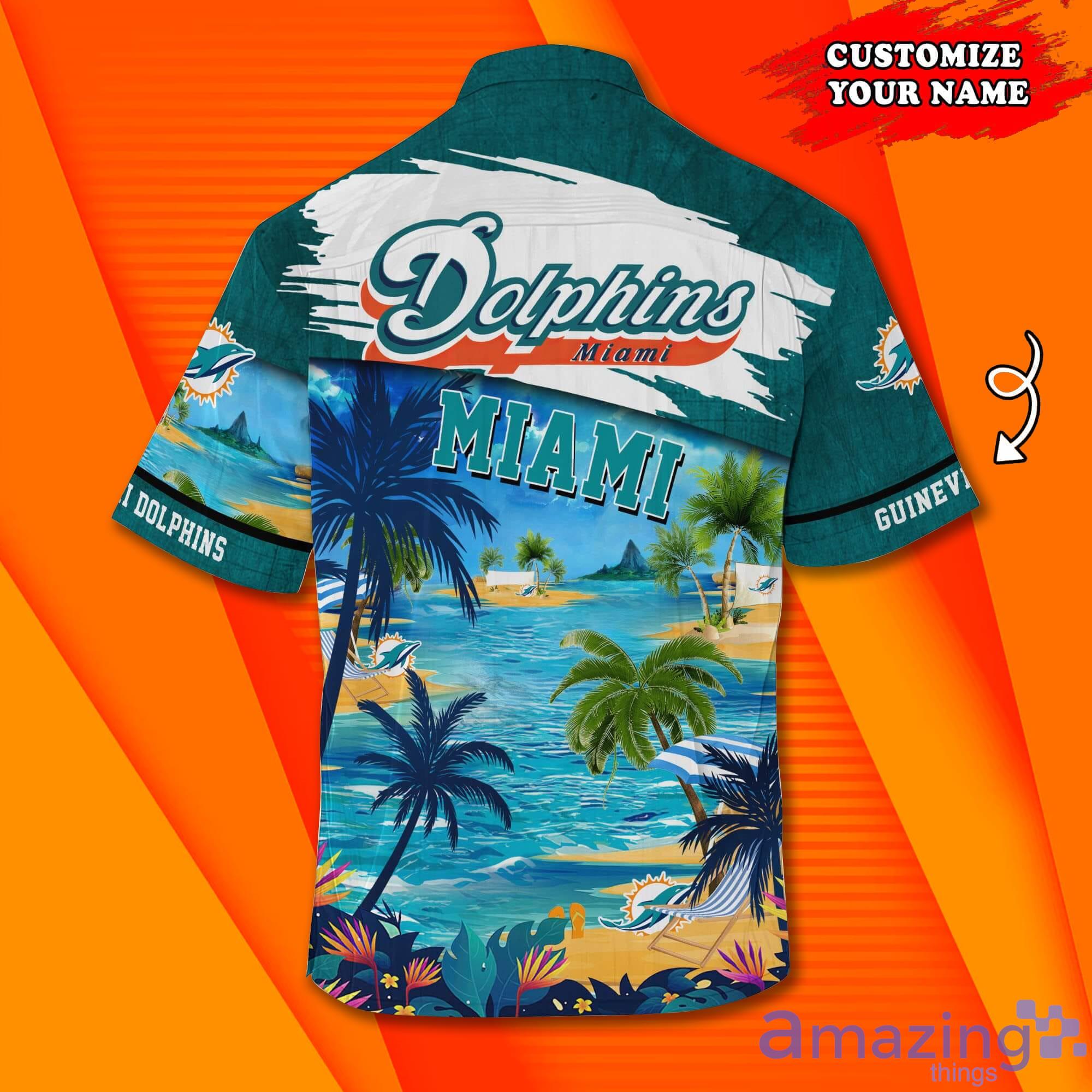 Miami Dolphins NFL Custom Name Hawaiian Shirt Summer Shirt Product Photo 1