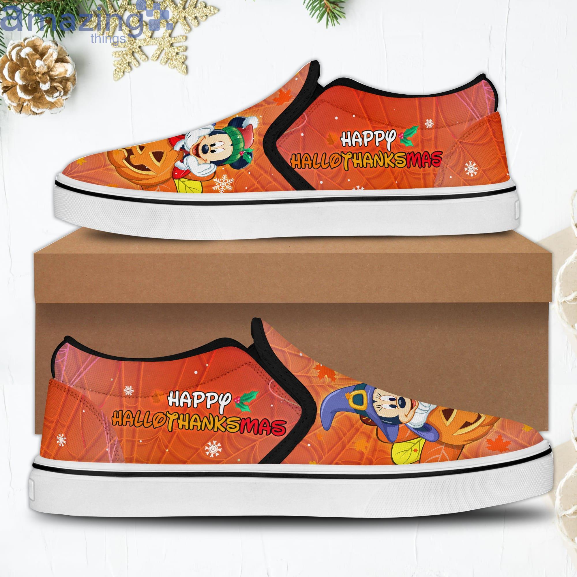 Mickey And Minnie Disney Halloween Thanksgiving Christmas Slip On Shoes image Mickey And Minnie Disney Halloween Thanksgiving Christmas Slip On Shoes Product Photo 2