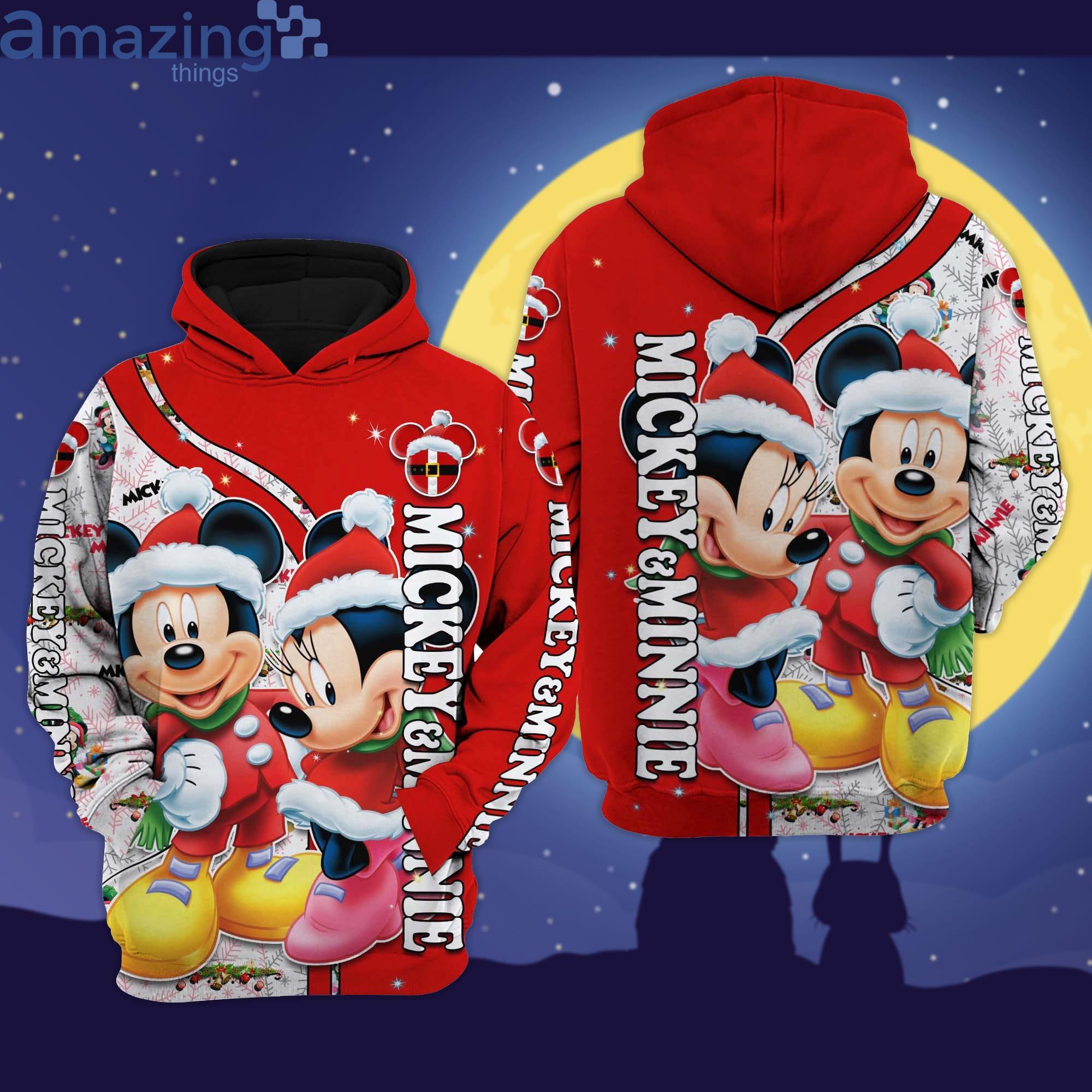 Mickey & Minnie Christmas Disney Cartoon 3D Hoodie Zip Hoodie Product Photo 1