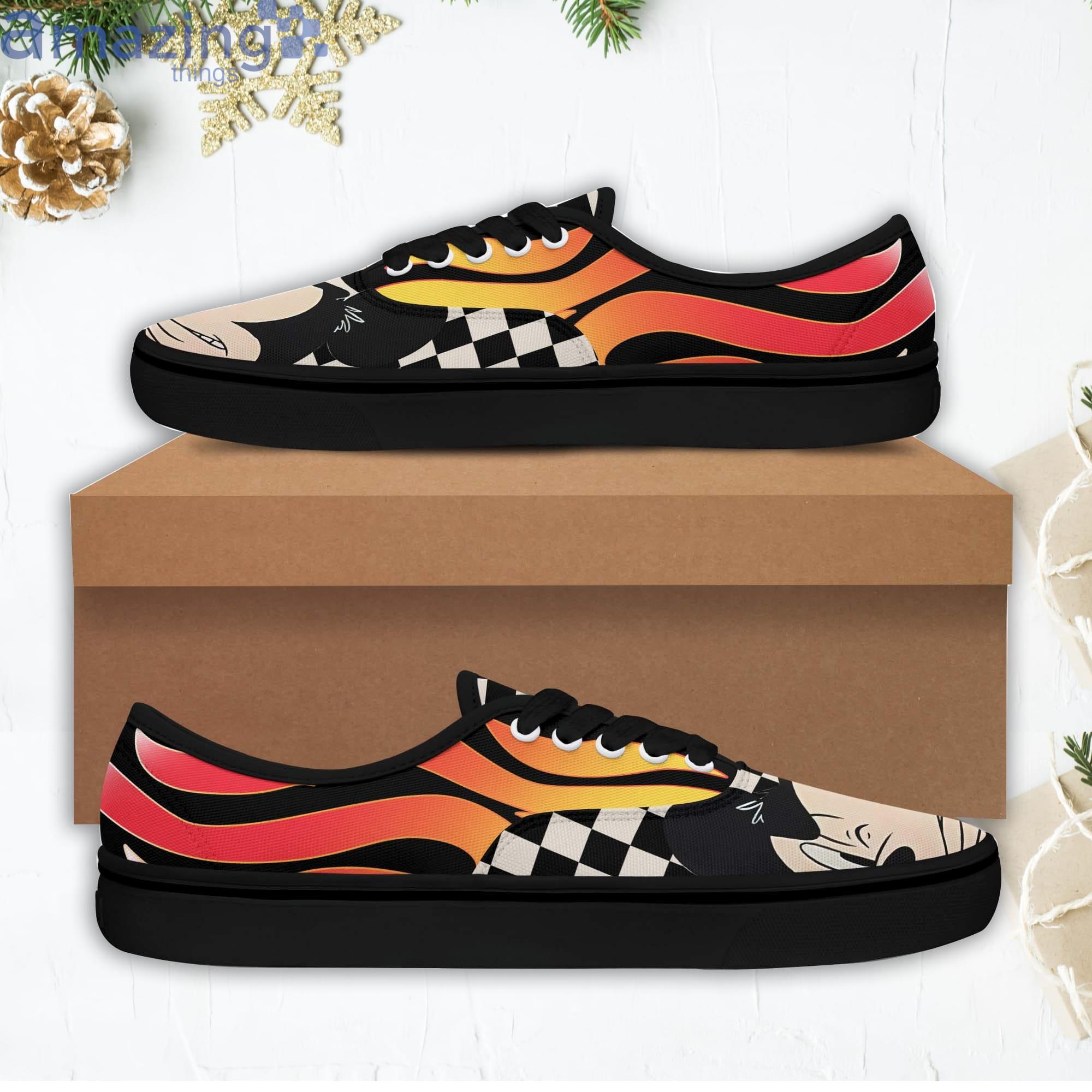 Mickey & Minnie Flannel Disney Cartoon Low Top Slip On Lace Up Canvas Vans Shoes image Mickey & Minnie Flannel Disney Cartoon Low Top Slip On Lace Up Canvas Vans Shoes Product Photo 3