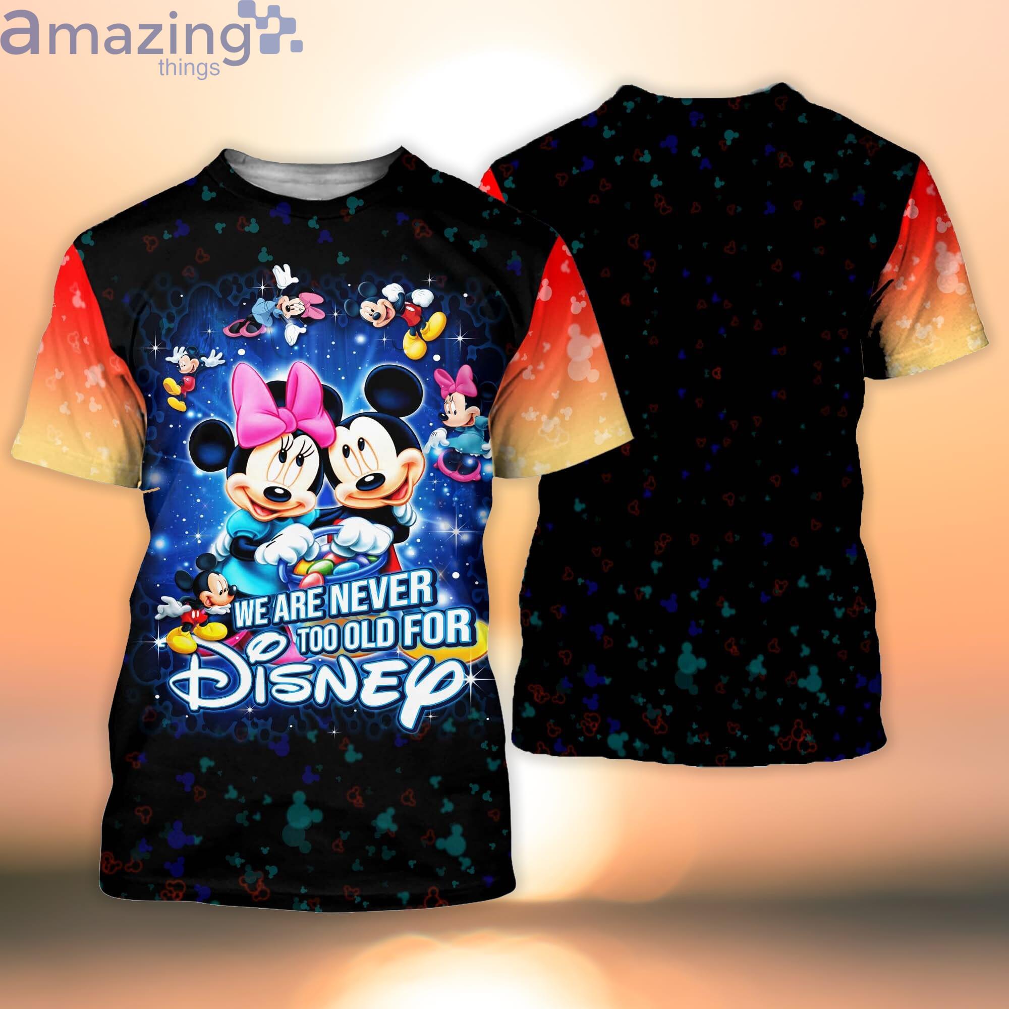 Mickey & Minnie Mouse Quotes Orange Black Disney Cartoon Cartoon 3D T-Shirt Product Photo 1