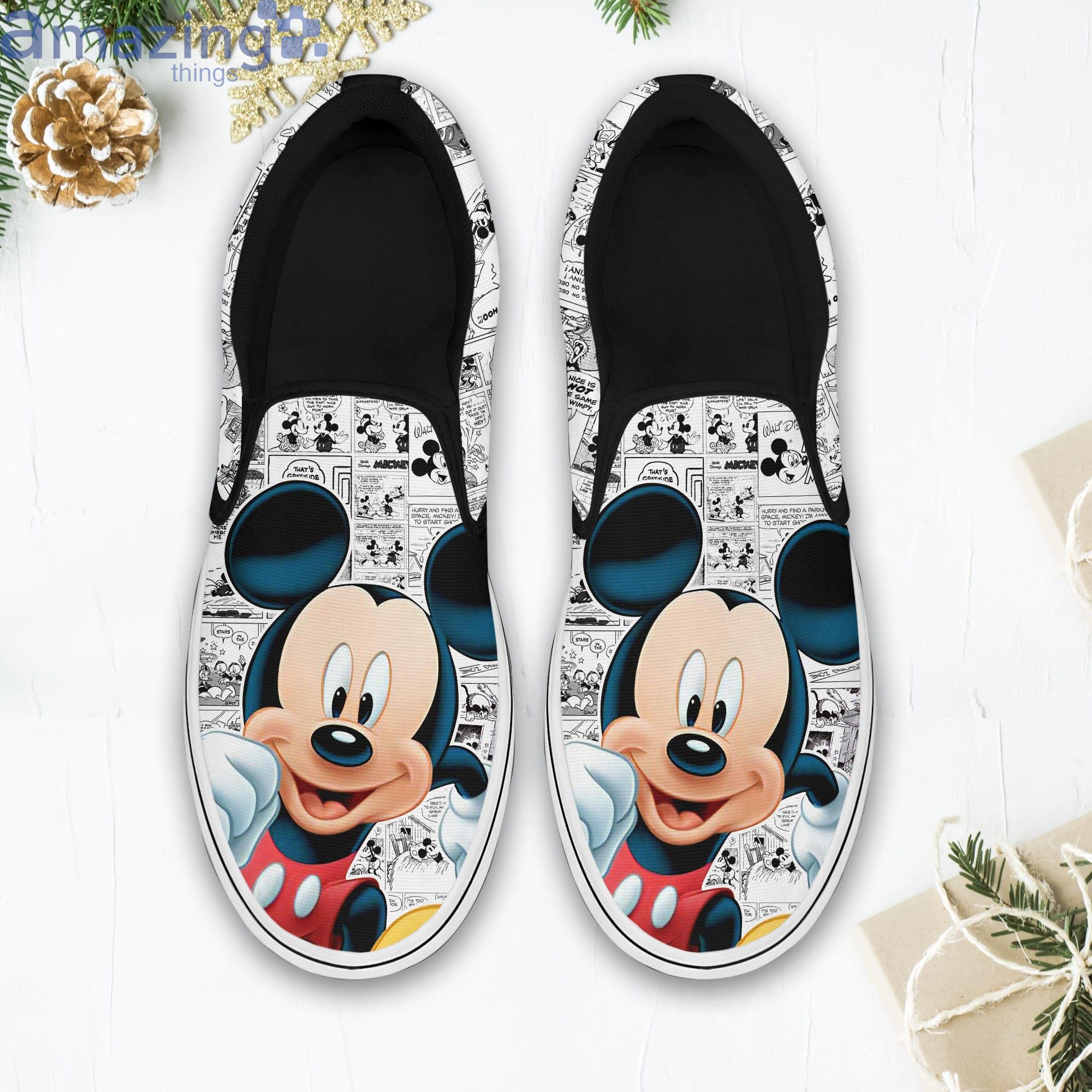 Mickey Mouse Comic Snacks Casual Mickey Disney Cartoon Slip On Shoes