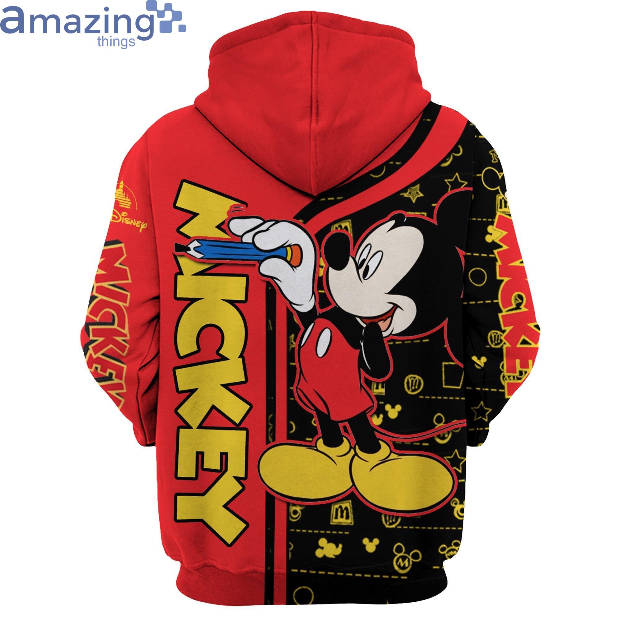 Mickey Mouse Drawing Disney Cartoon Graphic 3D Hoodie Zip Hoodie