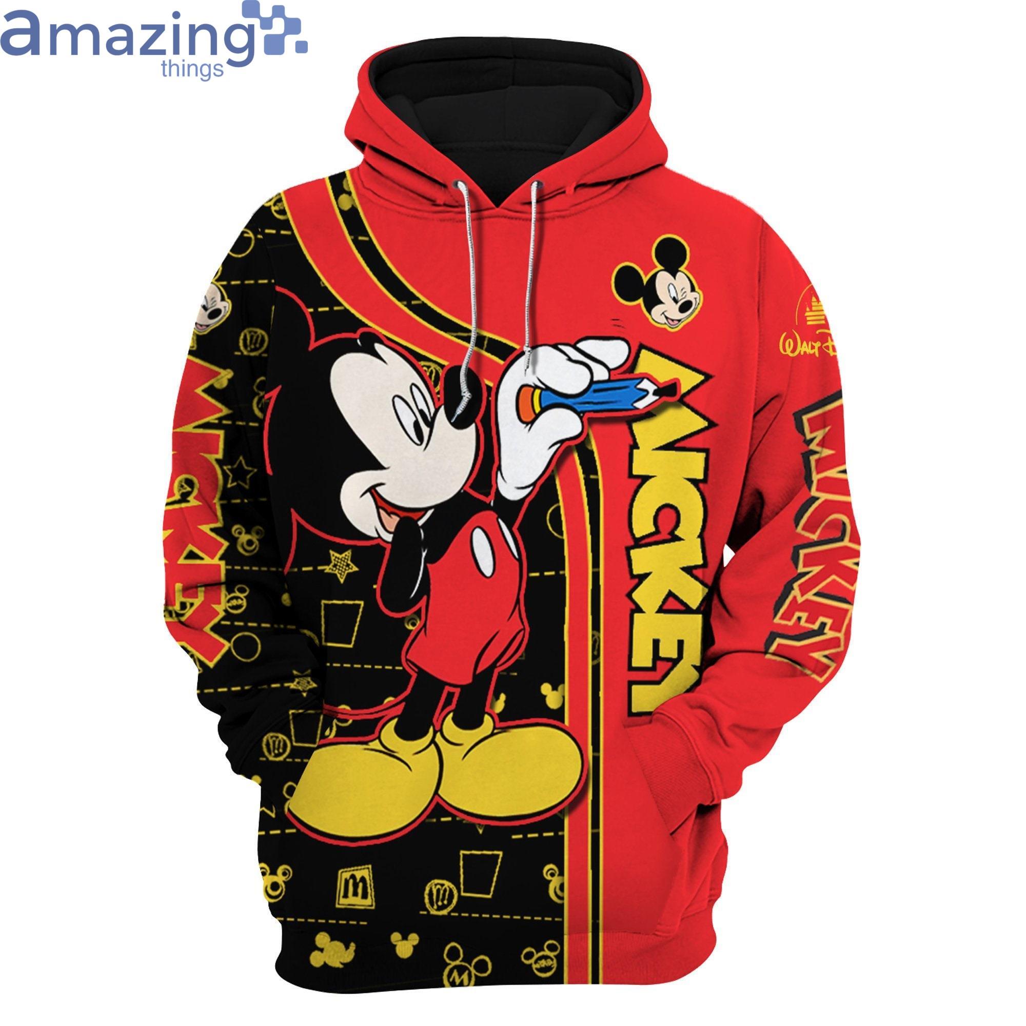 Mickey Mouse Drawing Disney Cartoon Graphic 3D Hoodie Zip Hoodie Product Photo 1