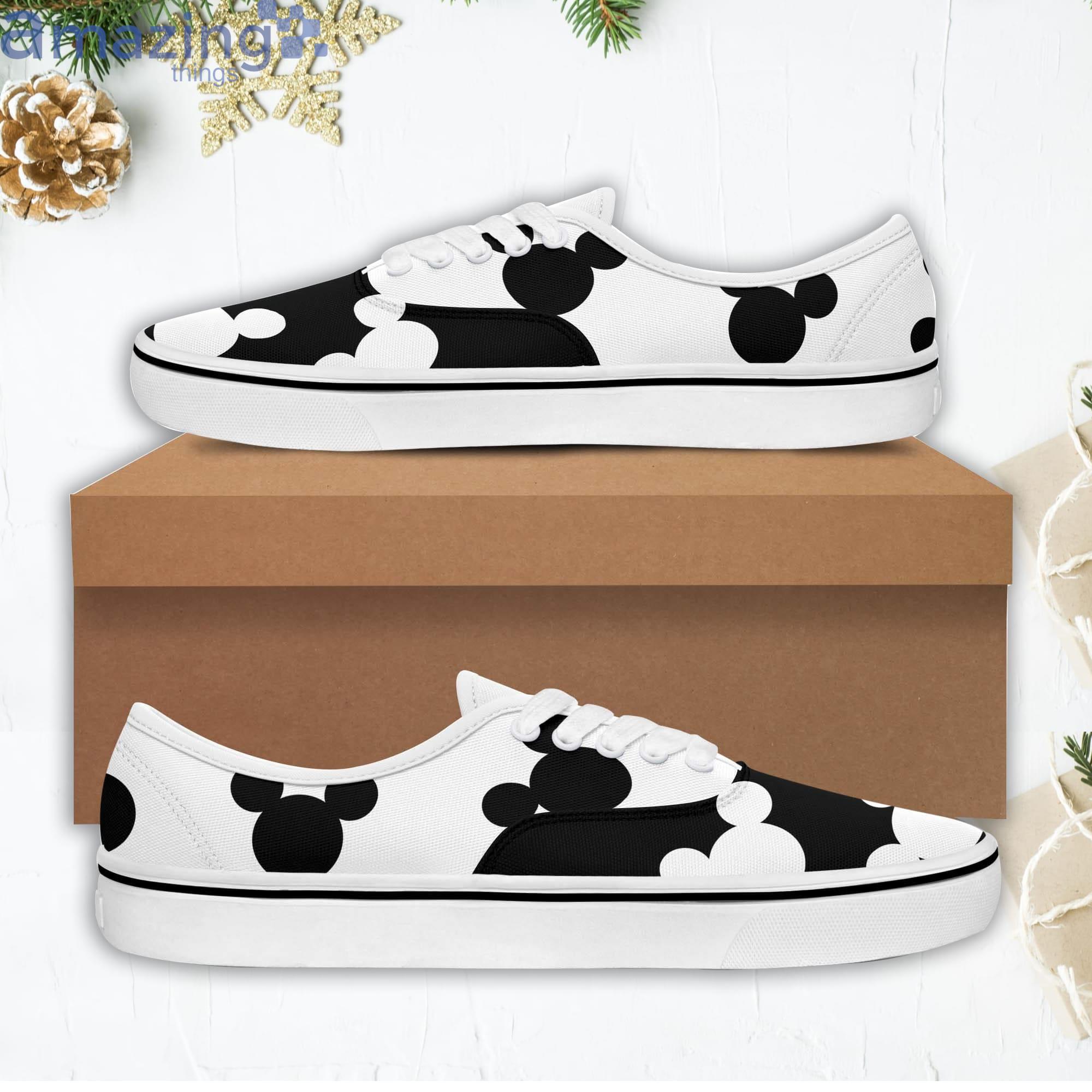 Mickey Mouse Heads Disney Cartoon Low Top Slip On Lace Up Canvas Vans Shoes image Mickey Mouse Heads Disney Cartoon Low Top Slip On Lace Up Canvas Vans Shoes Product Photo 3