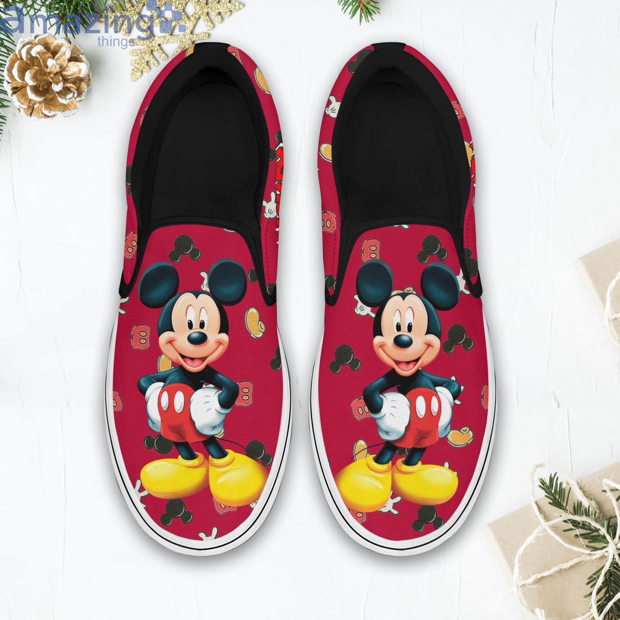 Mickey Mouse Red Disney Cartoon Mickey Mouse Slip On Shoes