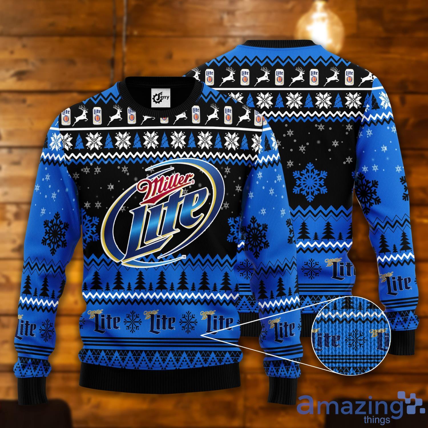 Miller Lite Christmas Gift Ugly Christmas Sweater Product Photo 1
