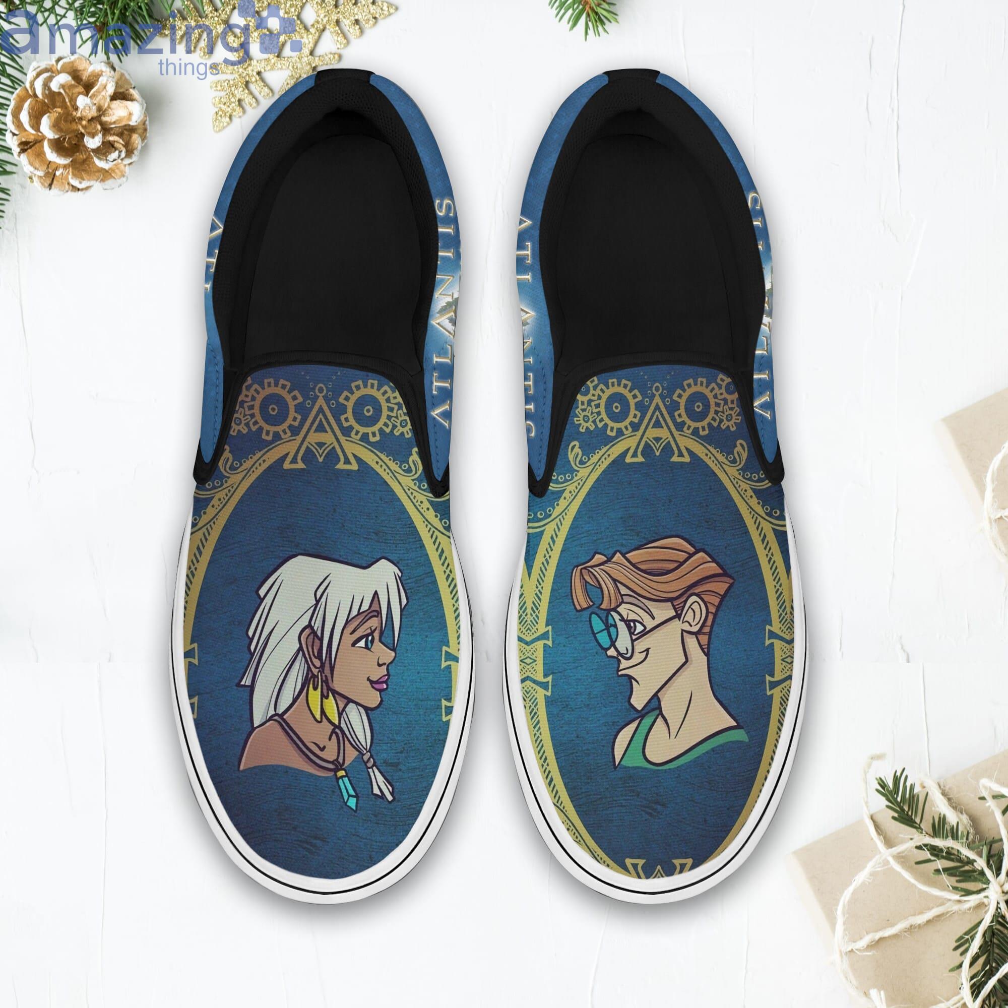 Milo & Kida Atlantis The Lost Empire Blue Patterns Disney Cartoon Slip On Shoes image Milo & Kida Atlantis The Lost Empire Blue Patterns Disney Cartoon Slip On Shoes Product Photo 2