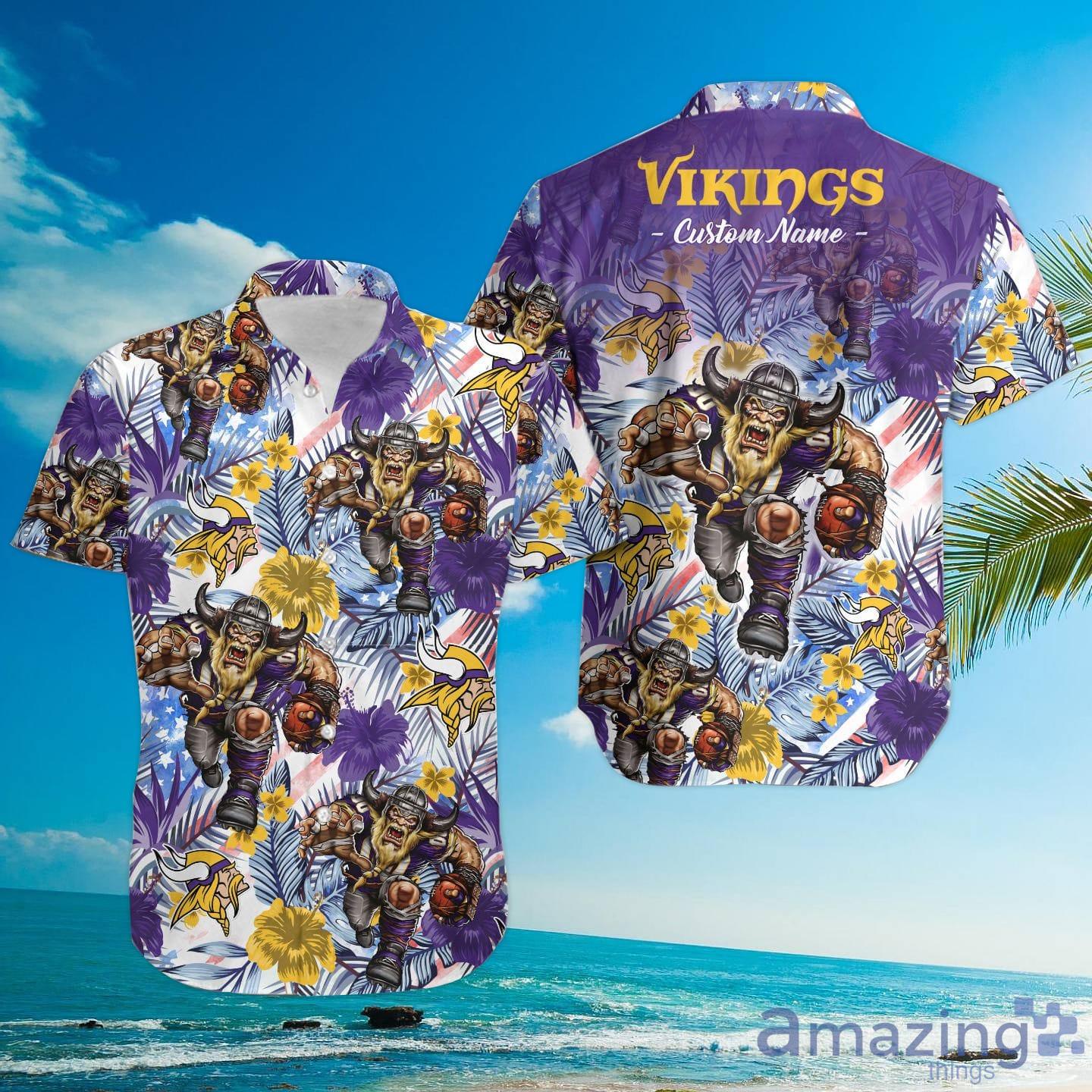 Minnesota Vikings Short Sleeve Aloha Hawaiian Shirt And Shorts