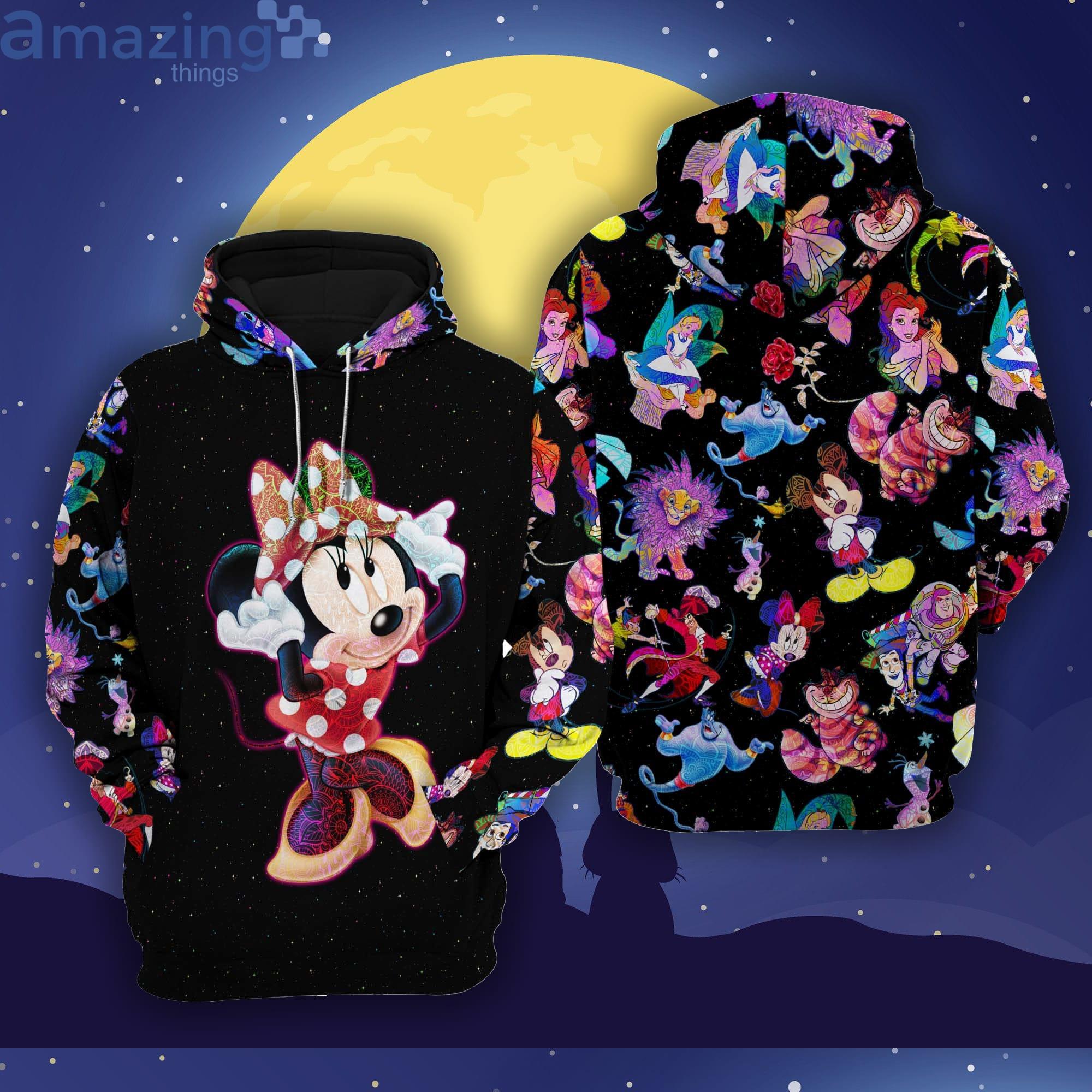 Minnie Mouse Galaxy Night Sky Patterns Disney Cartoon 3D Hoodie Zip Hoodie Product Photo 1