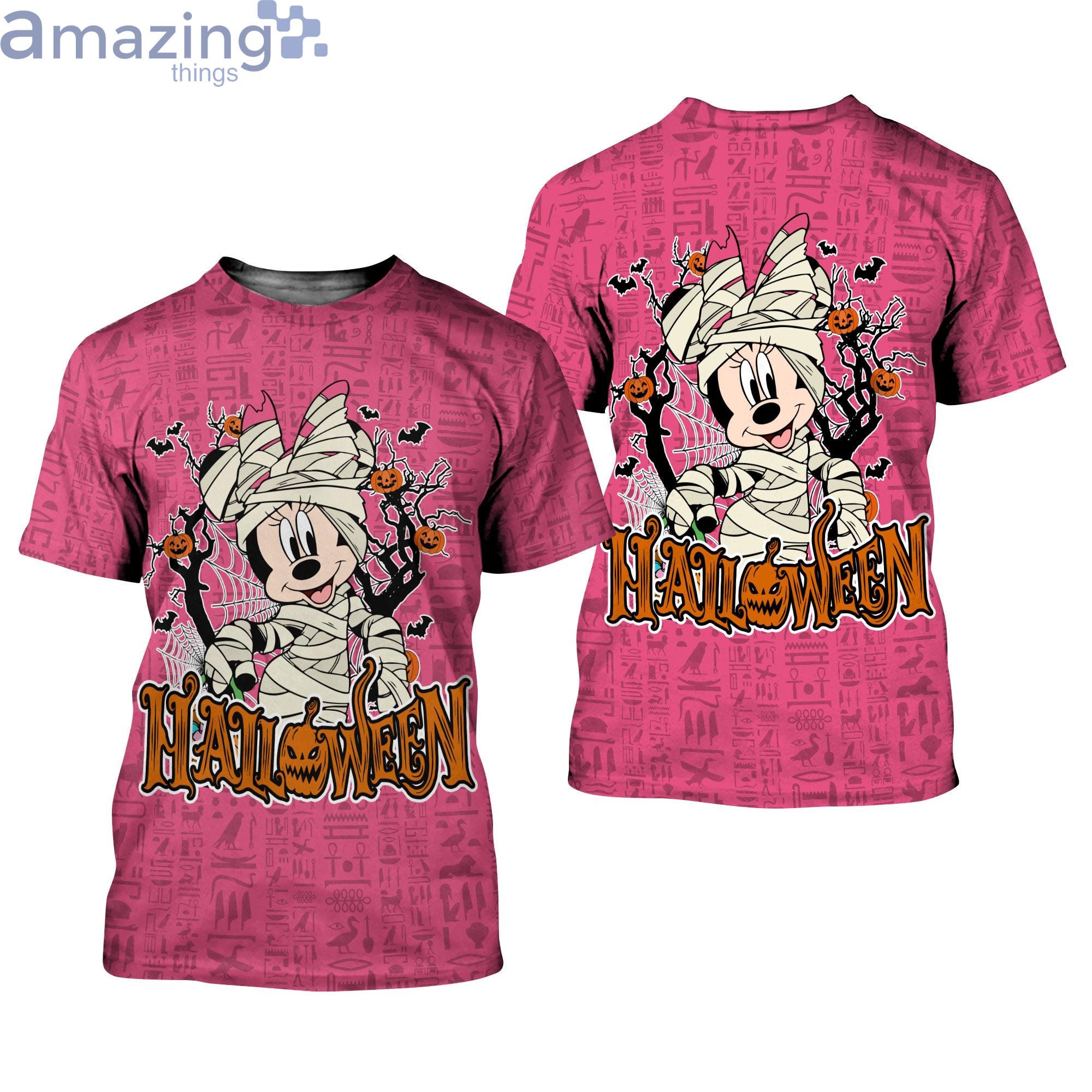 Minnie Mouse Pink Orange Mummy Halloween Disney Cartoon 3D T-Shirts Product Photo 1