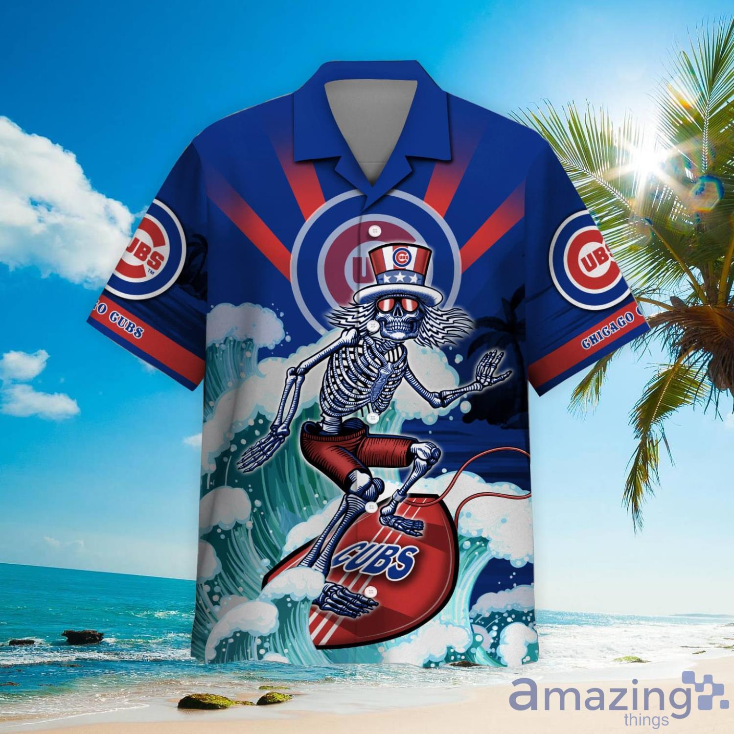 MLB Chicago Cubs Hawaiian Shirt Grateful Dead Beach Gift For Friend