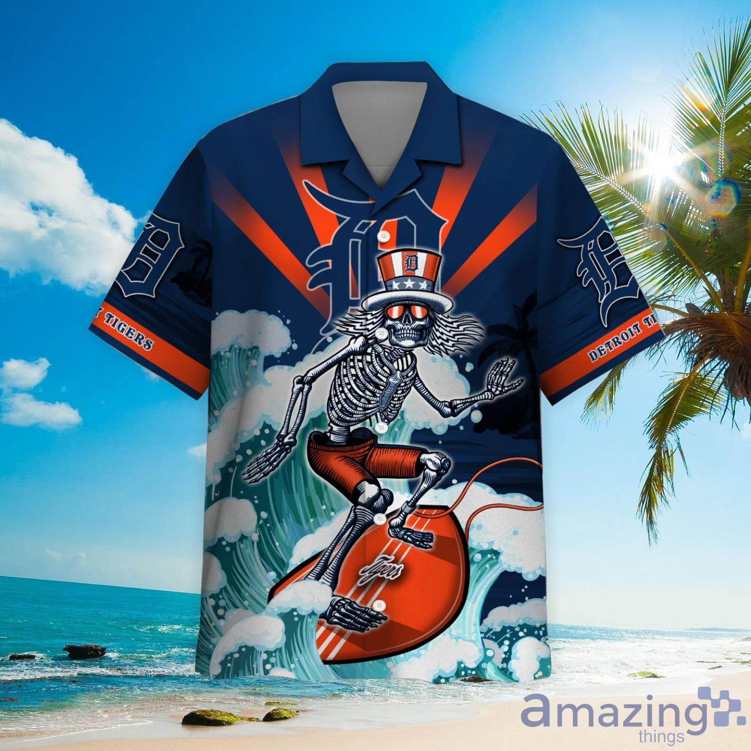 MLB Detroit Tigers Grateful Dead Hawaiian Shirt - Tagotee