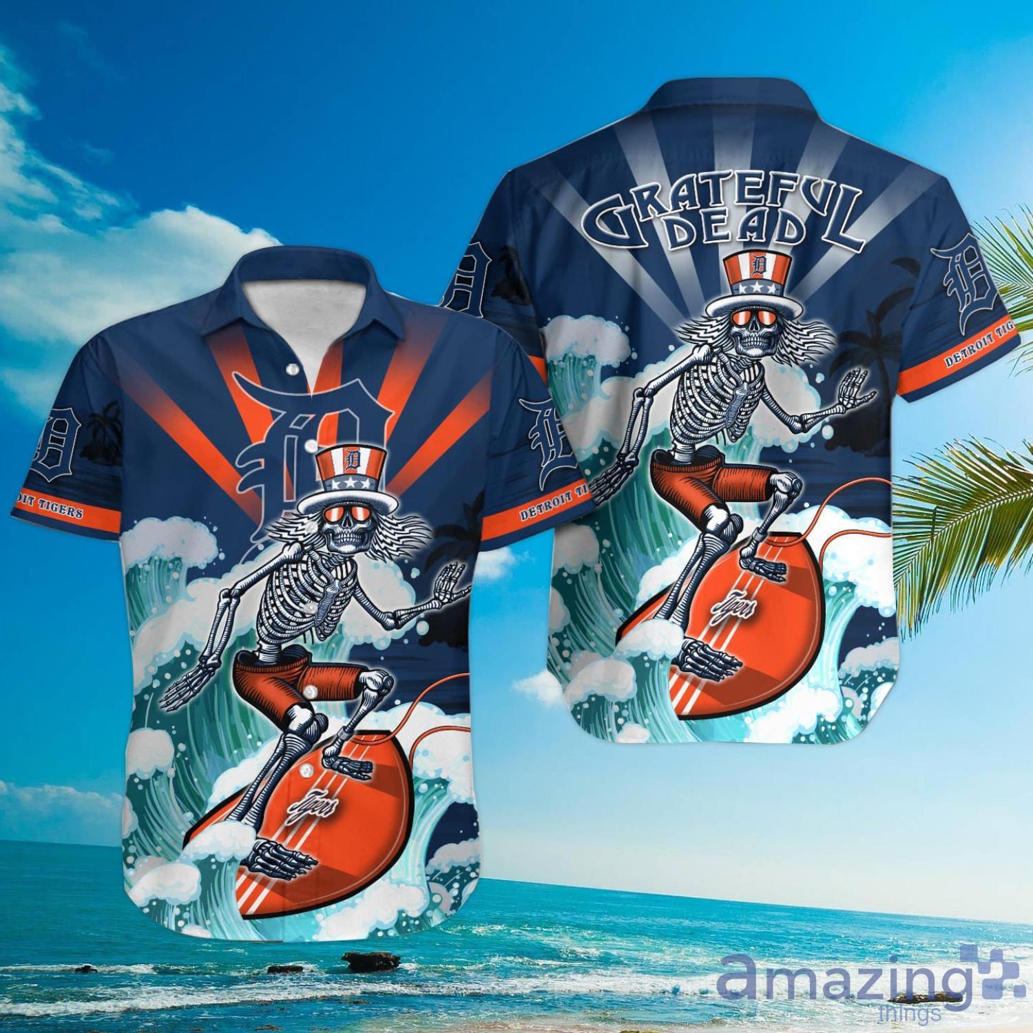 MLB Detroit Tigers Grateful Dead Hawaiian Shirt - Tagotee