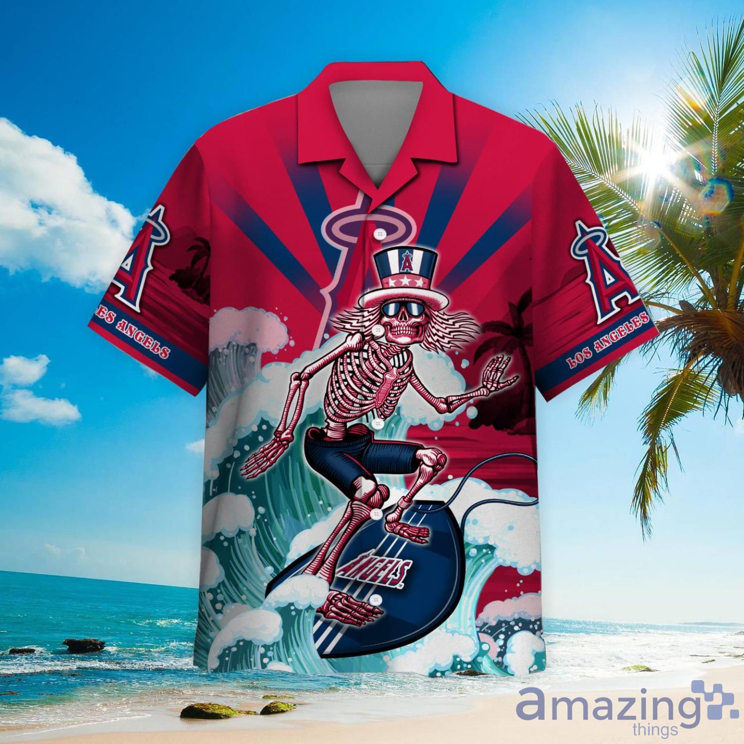 los angeles angels hawaiian shirt