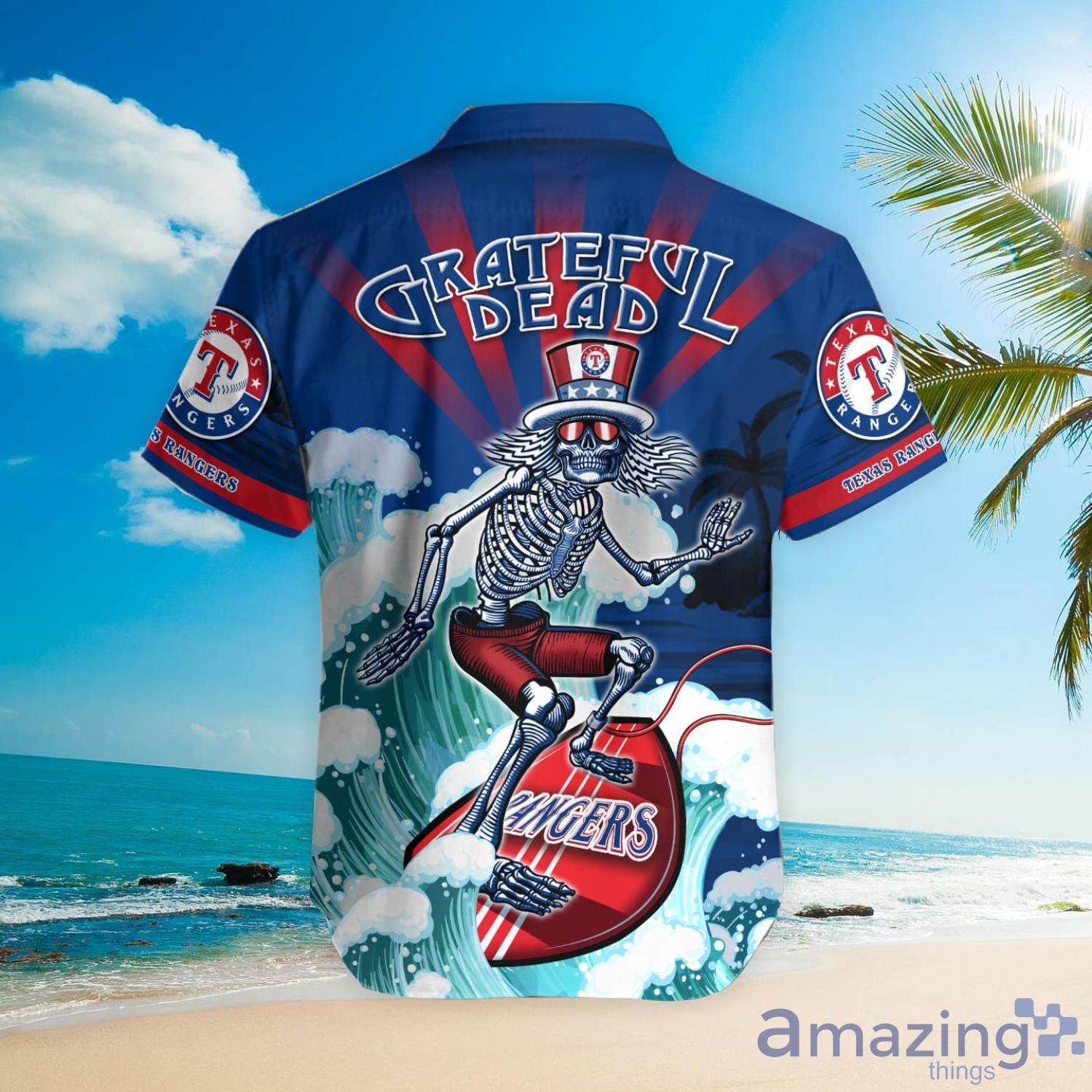 Texas Rangers MLB Personalized Button Up Hawaiian Shirt For Mens