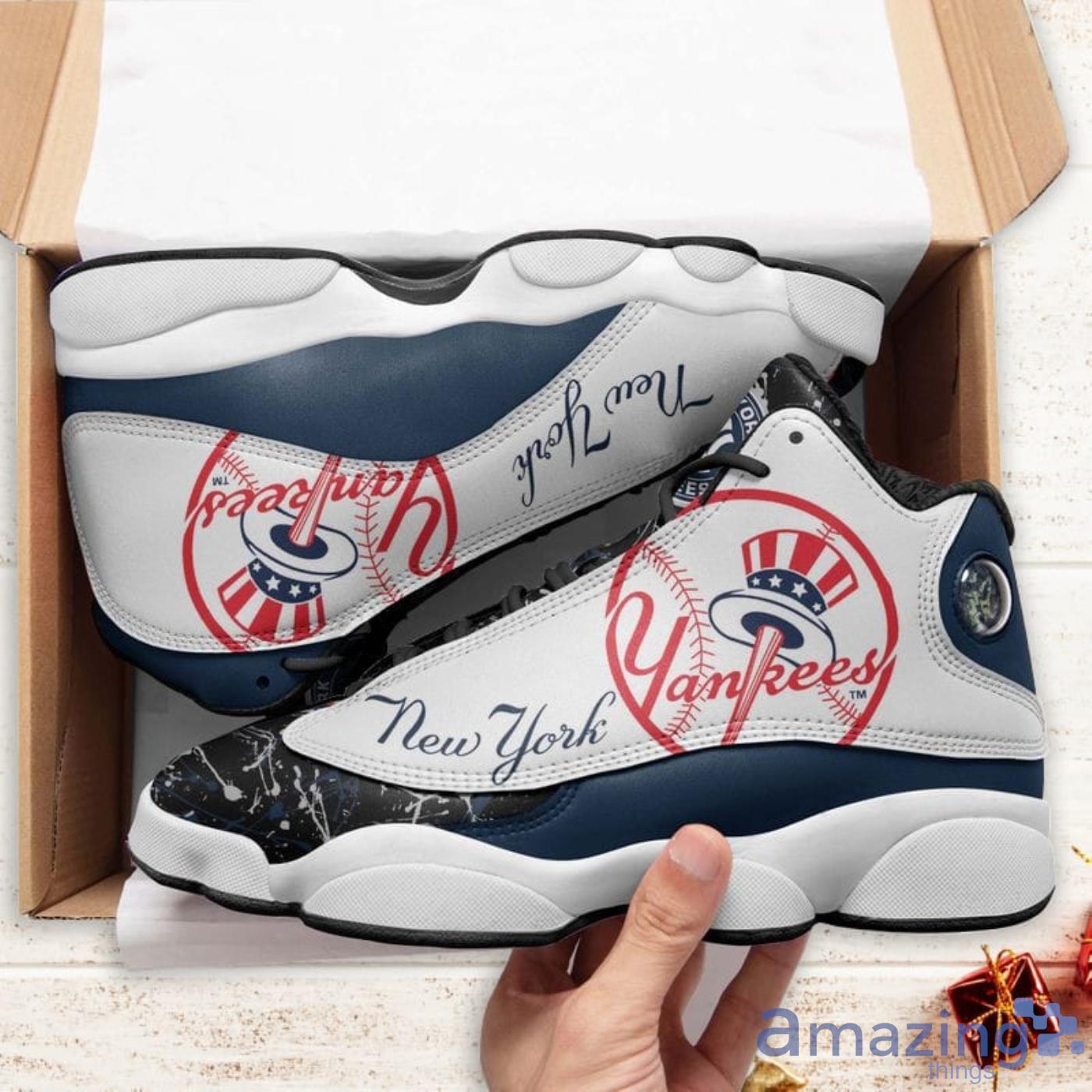 New York Yankees Big Flowers Style Air Jordan 13 Shoes For Fans