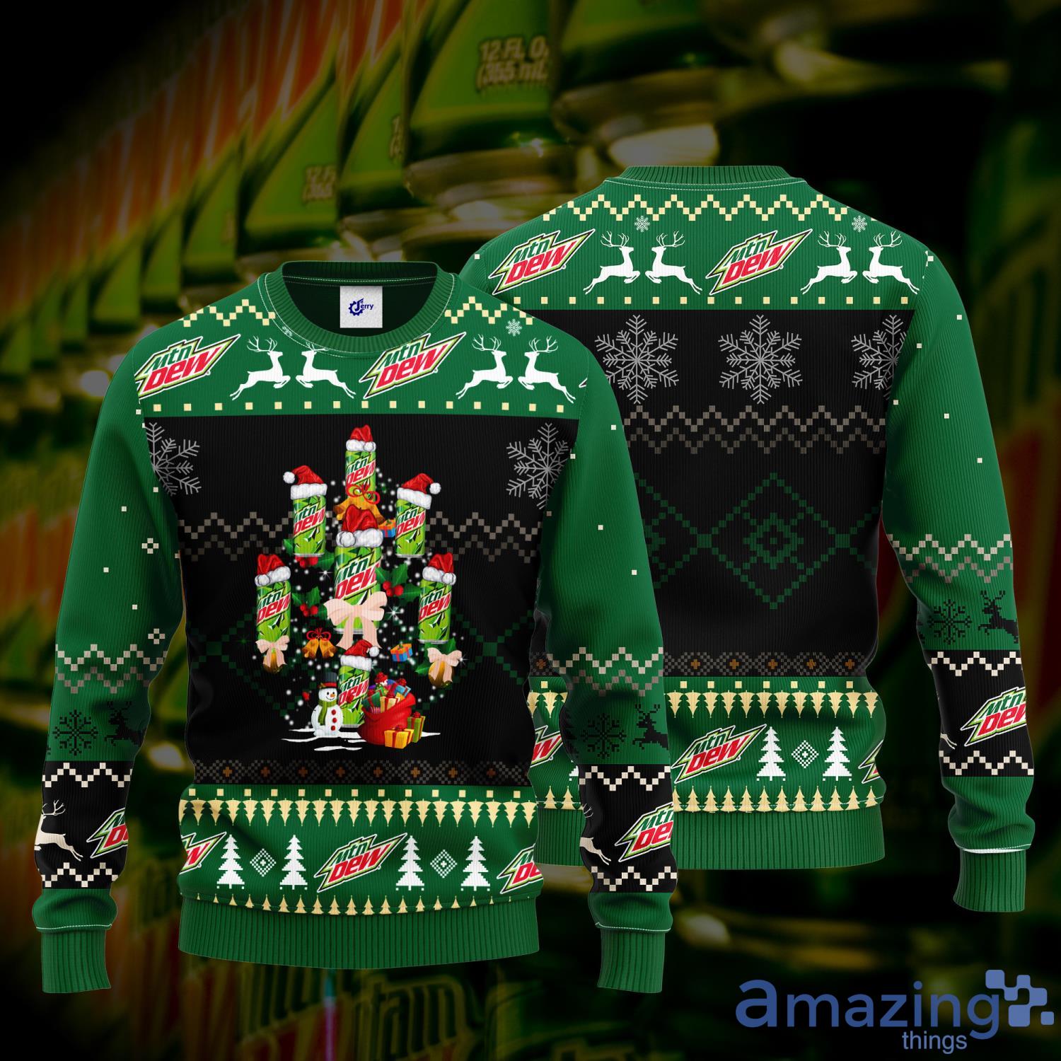 Mountain Dew Christmas Tree Ugly Christmas Sweater Product Photo 1