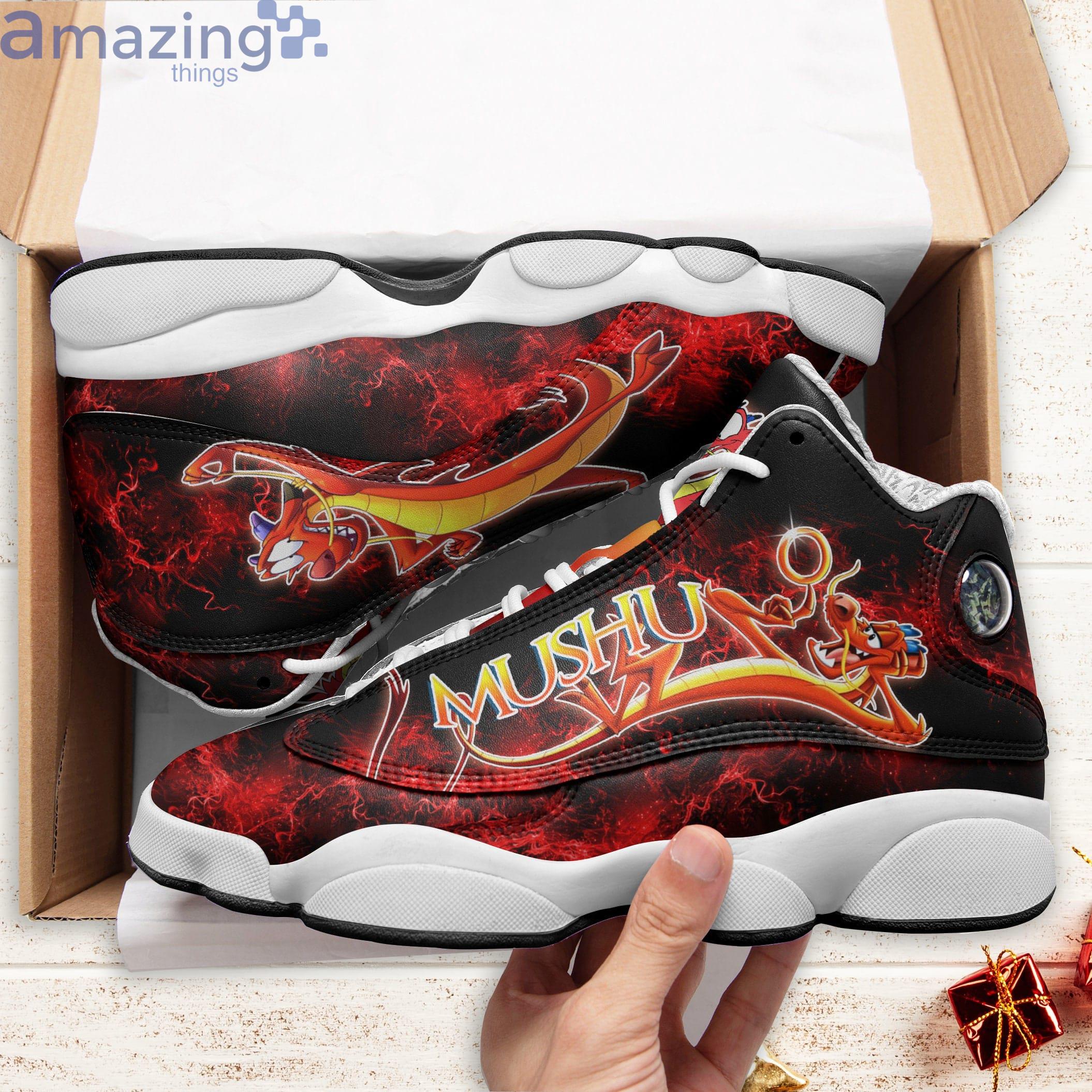 Mushu Dragon Disney Cartoon Air Jordan 13 Sneaker Shoes image Mushu Dragon Disney Cartoon Air Jordan 13 Sneaker Shoes Product Photo 2
