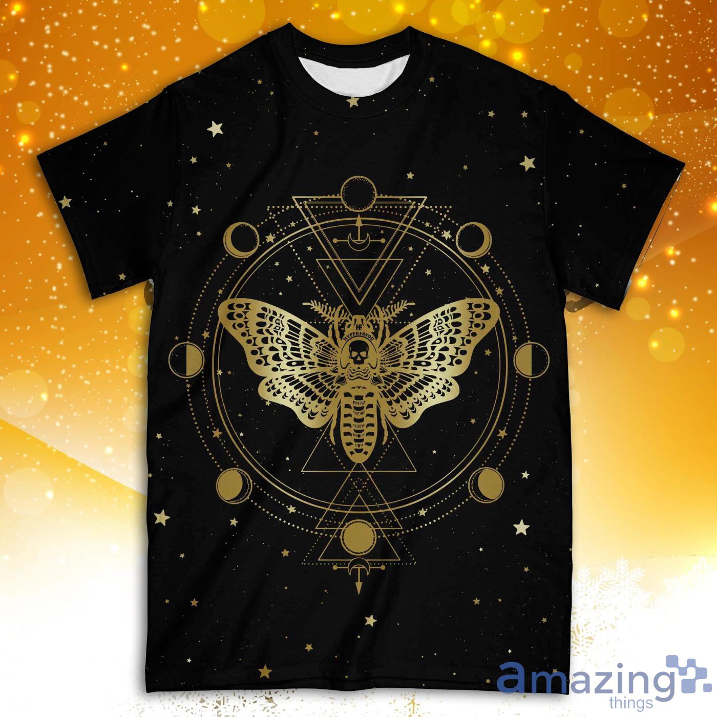 Mystical Skull Butterfly Black All Over Print 3D T Shirt Product Photo 1