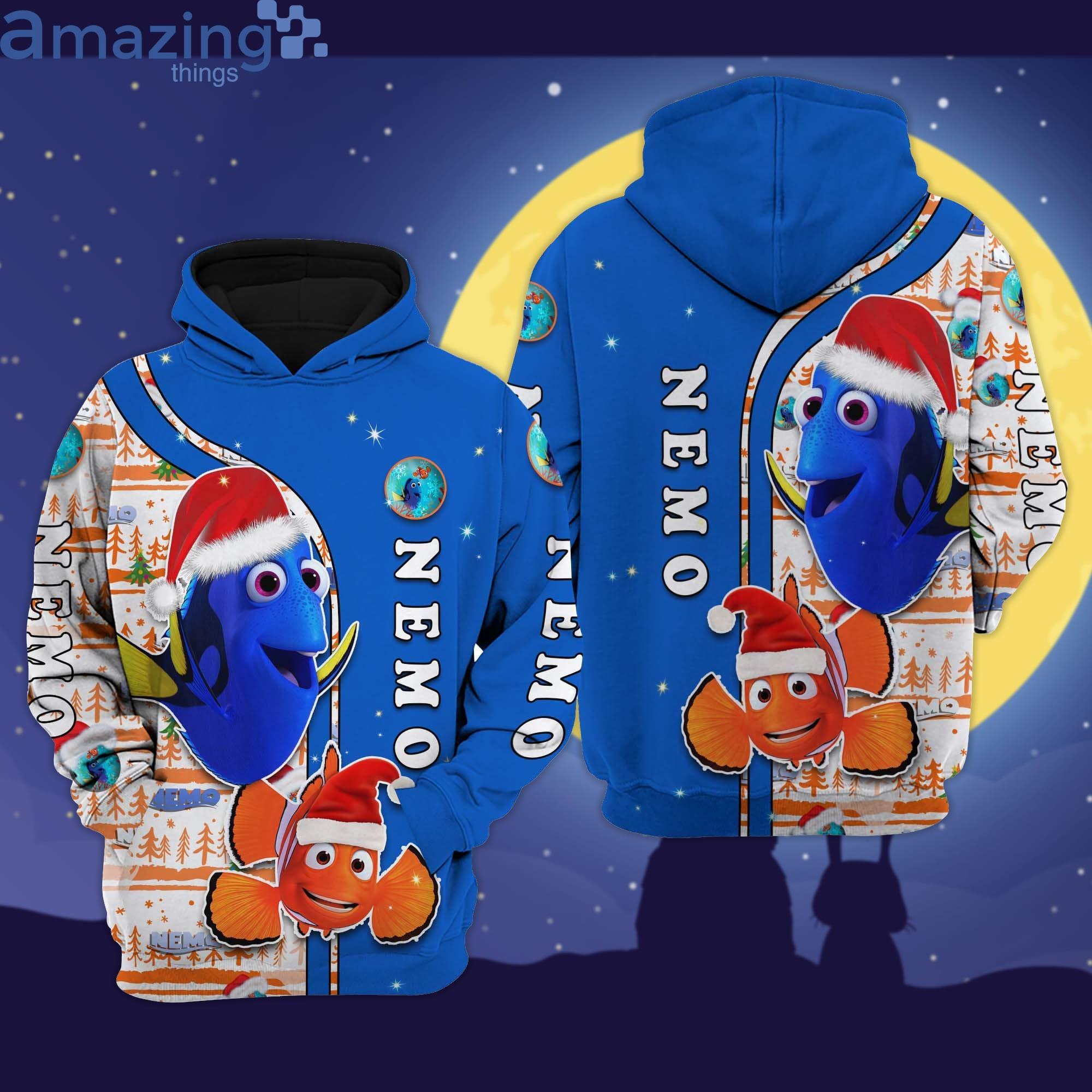 Nemo Blue Christmas Disney Cartoon 3D Hoodie Zip Hoodie Product Photo 1