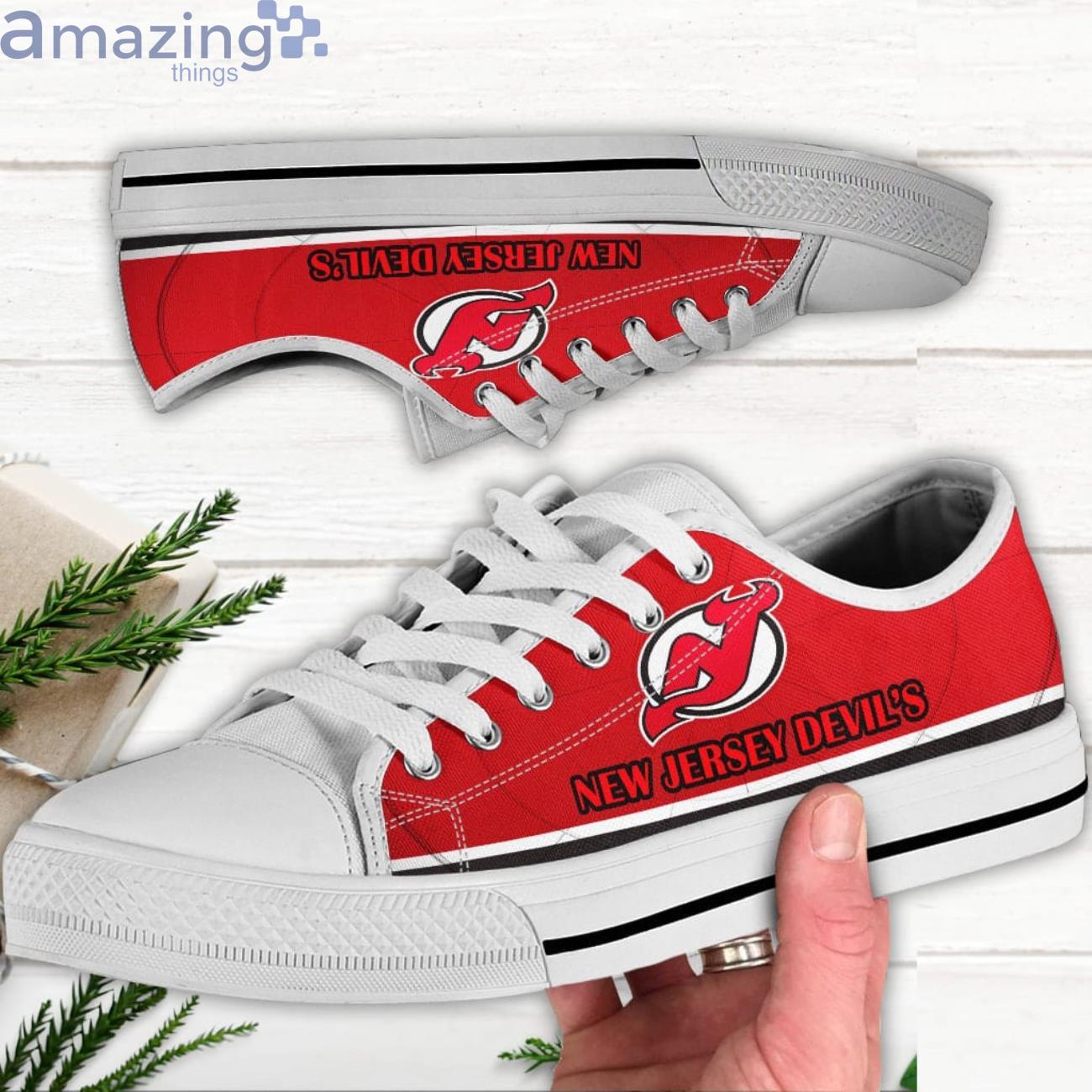 New Jersey Devil's Low Top Canvas Shoes New Jersey Devil's Shoes For Men And Women image New Jersey Devil's Low Top Canvas Shoes New Jersey Devil's Shoes For Men And Women Product Photo 1