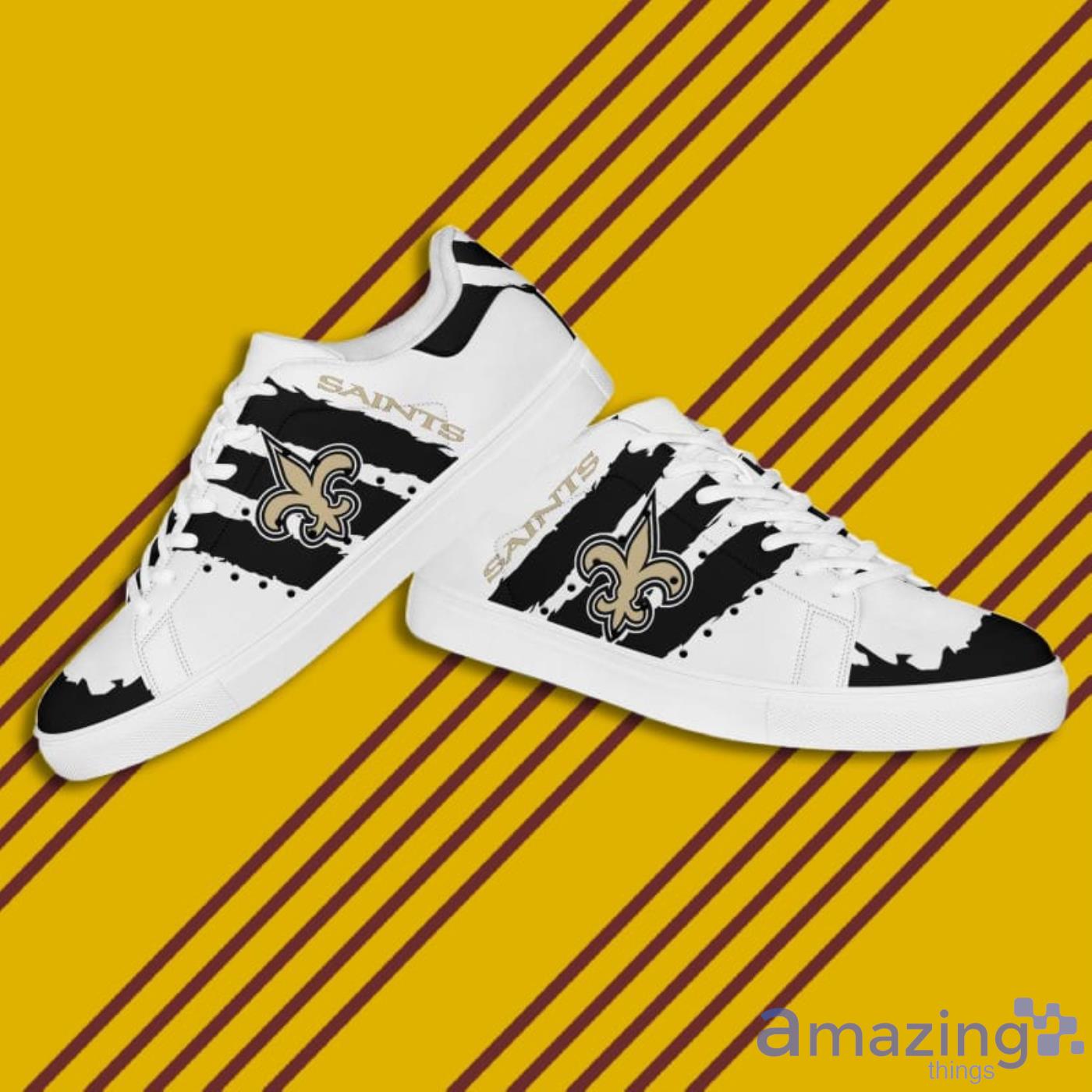 New Orleans Saints NFL Black And White Skate Shoes image New Orleans Saints NFL Black And White Skate Shoes Product Photo 3
